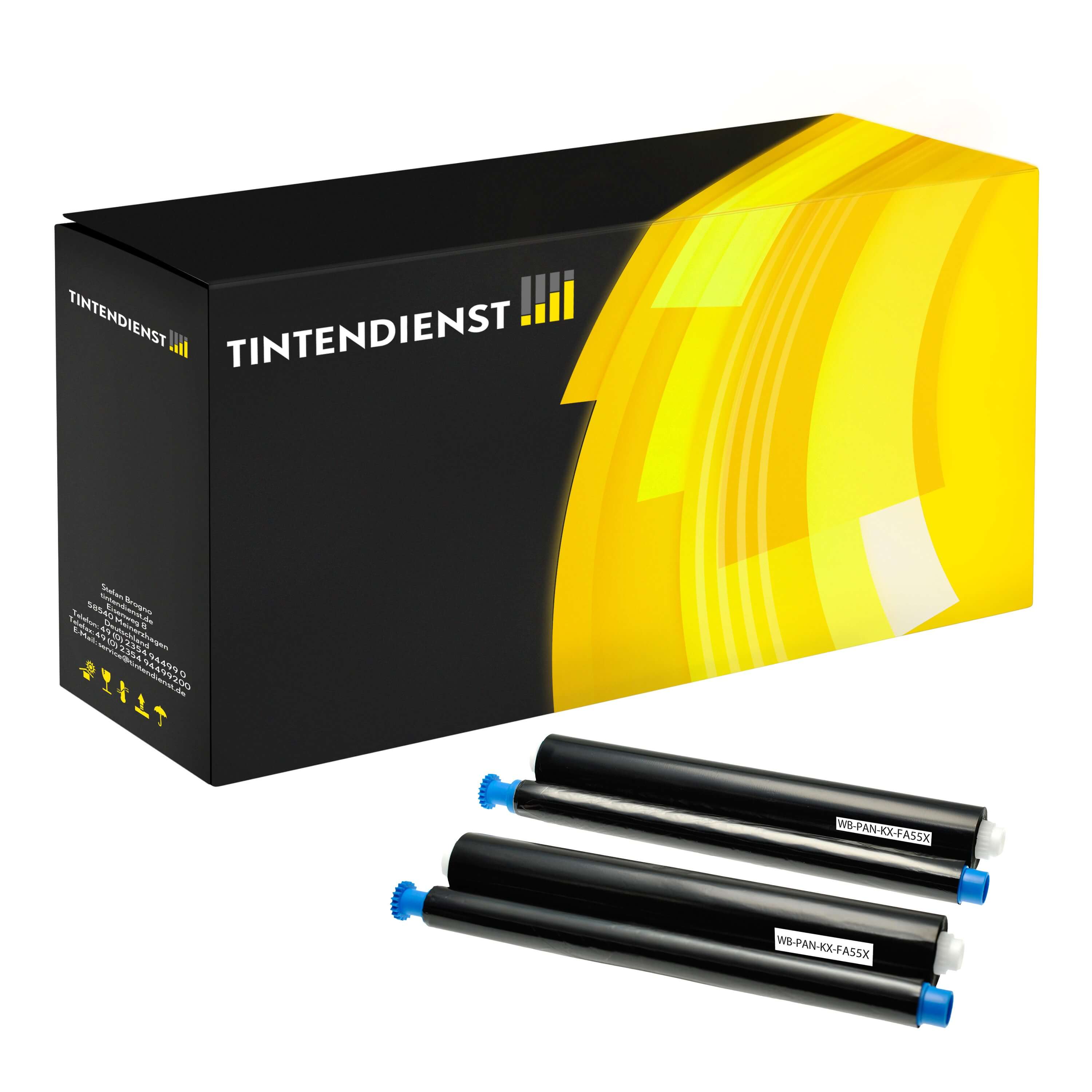 Set kompatibel zu Panasonic KX-FA55X, 2 Thermorollen