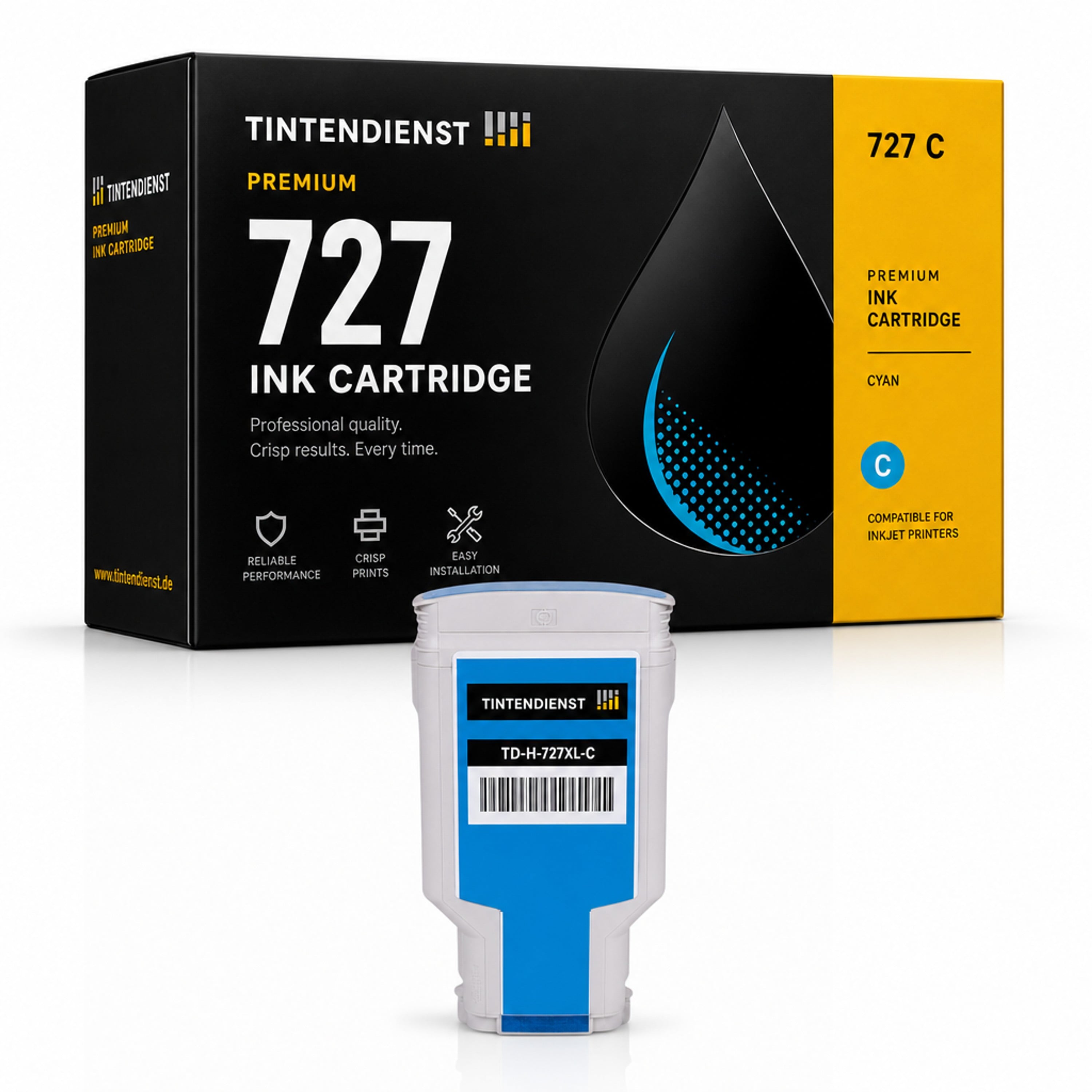 Druckerpatrone kompatibel zu HP 727, cyan