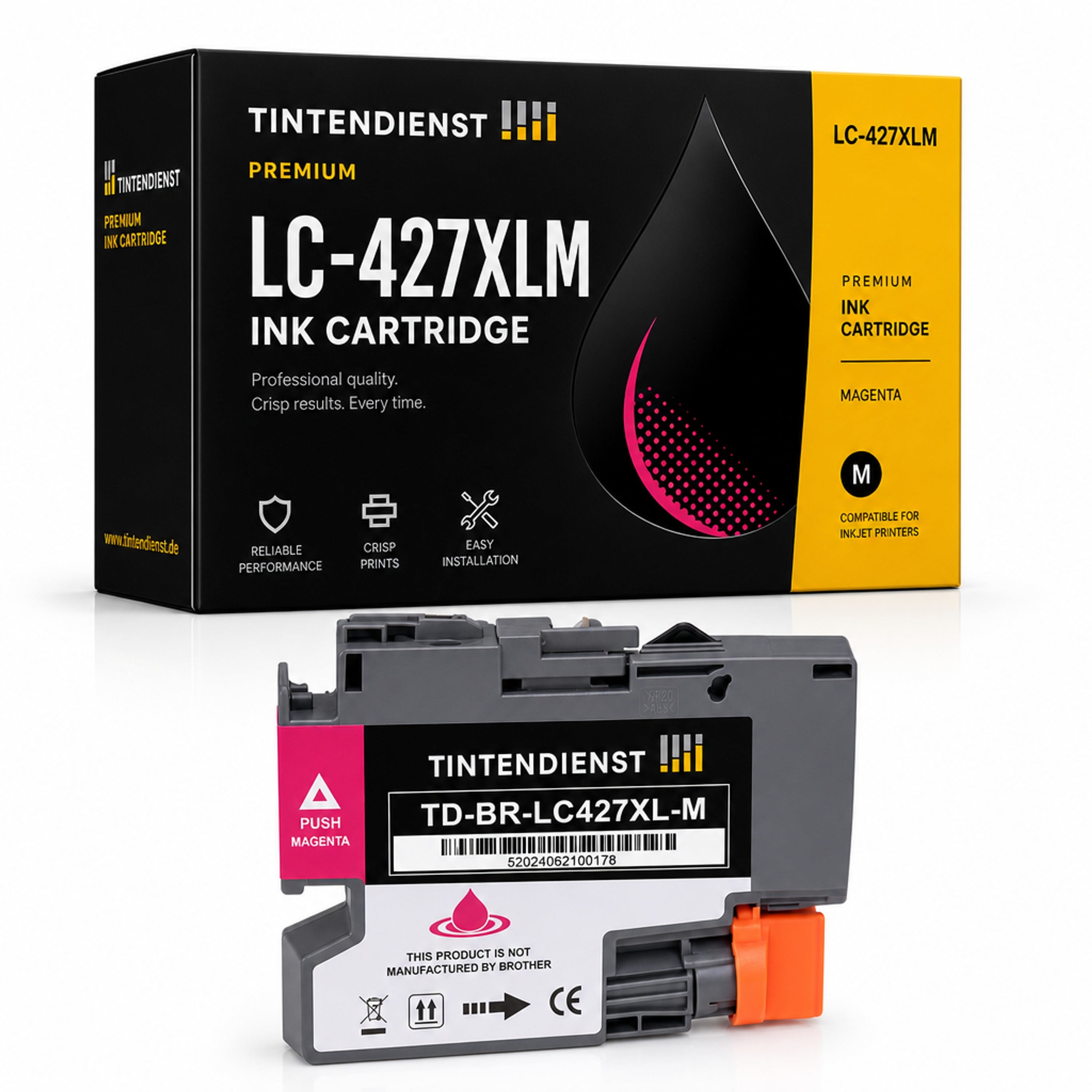 Druckerpatrone kompatibel zu Brother LC-427XLM XXL, magenta