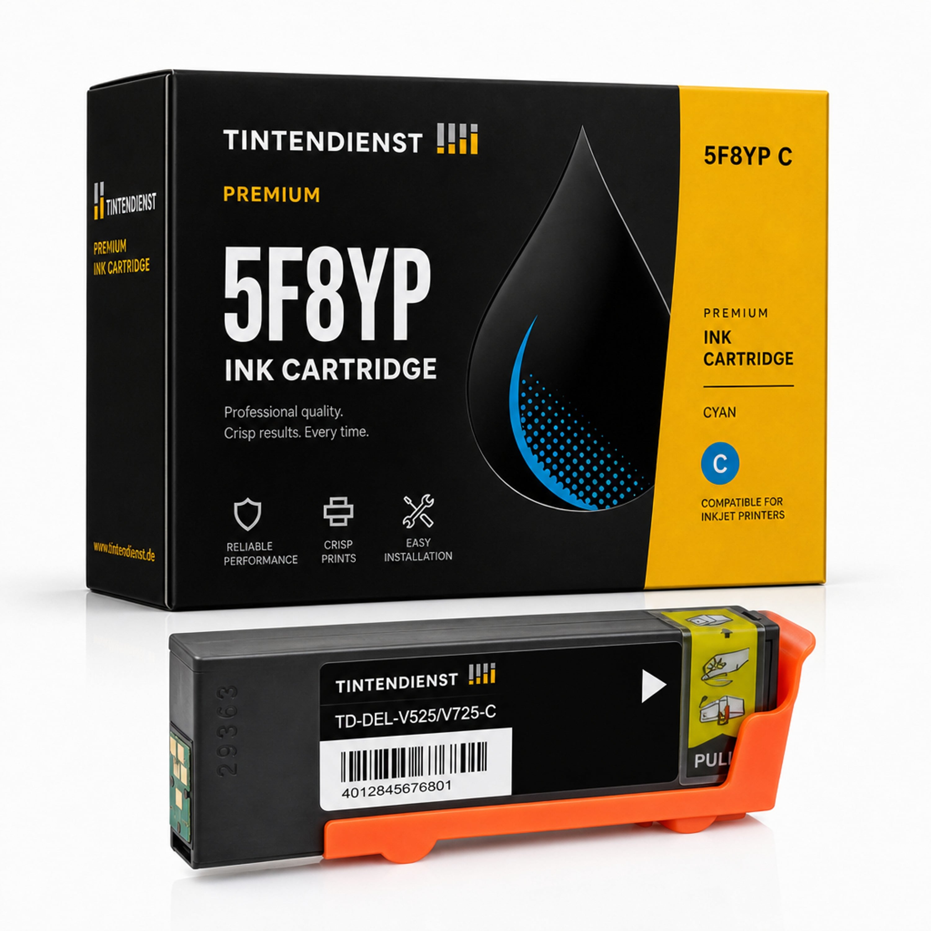 Druckerpatrone kompatibel zu Dell 5F8YP, cyan