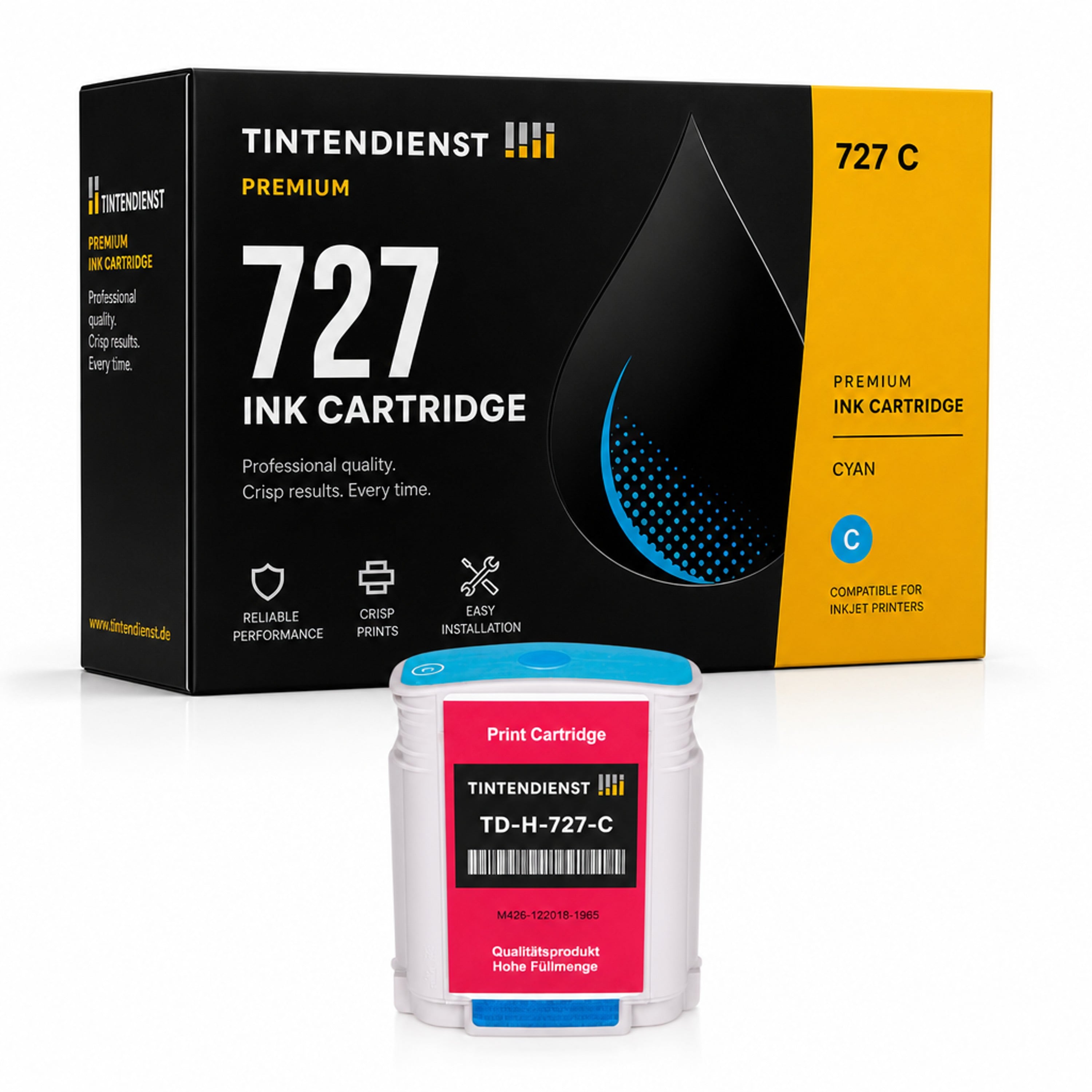 Druckerpatrone kompatibel zu HP 727, cyan