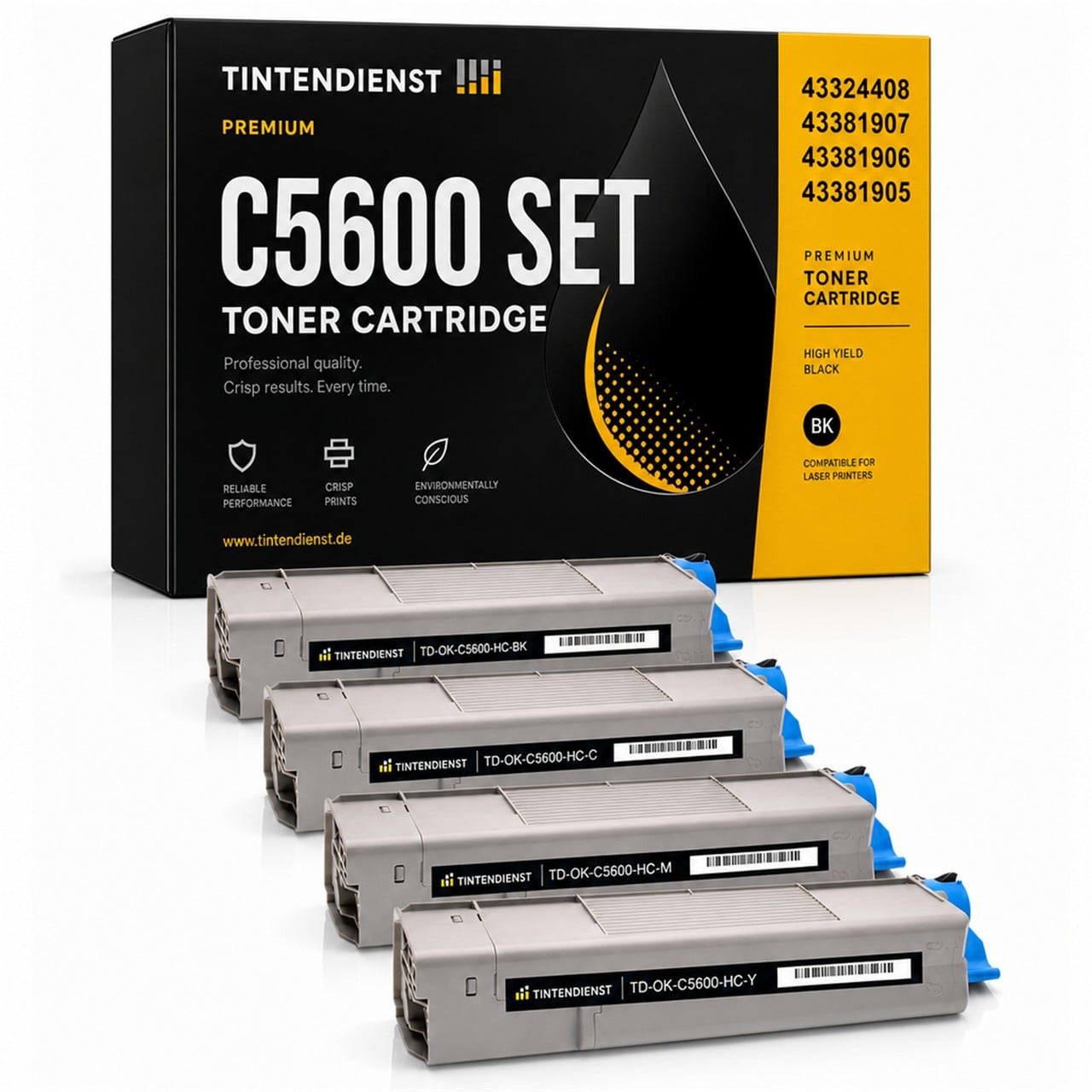 Set kompatibel zu OKI 43324408, 4 Toner