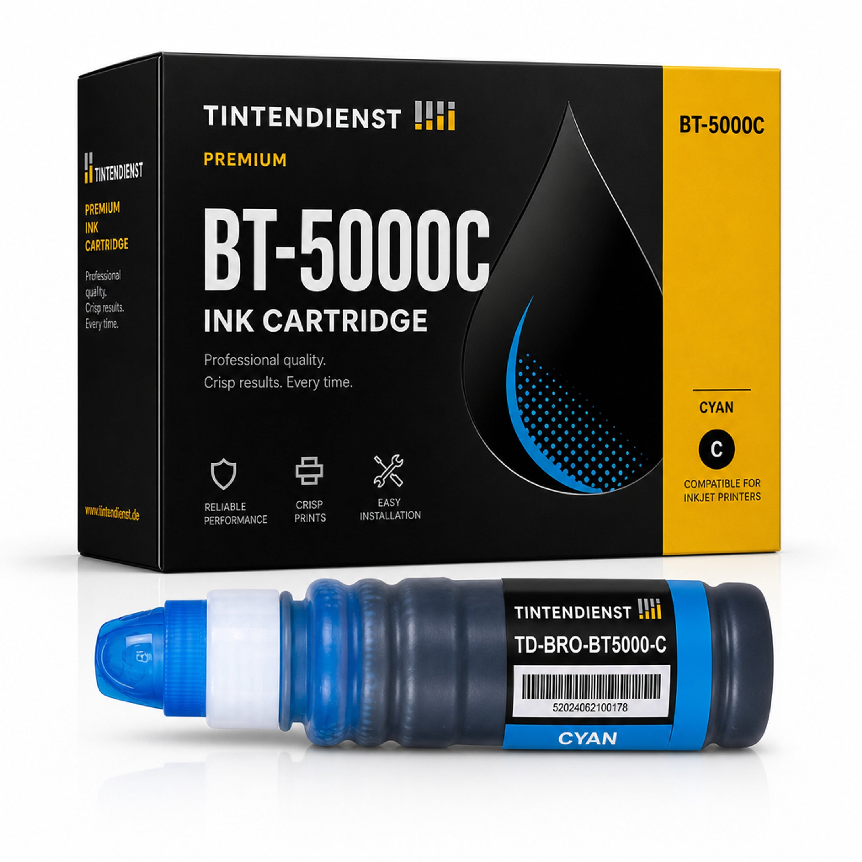 Druckerpatrone kompatibel zu Brother BT-5000C, cyan
