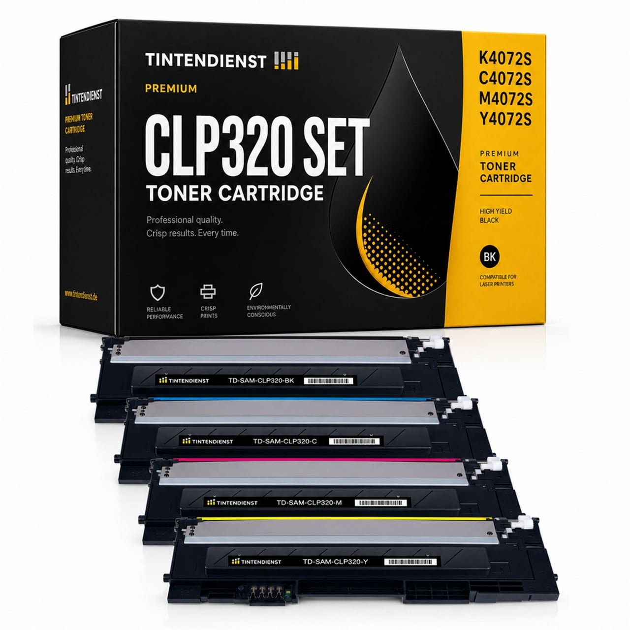 Tintendienst Set 4 Toner Samsung CLP320 1xbk 1xcmy