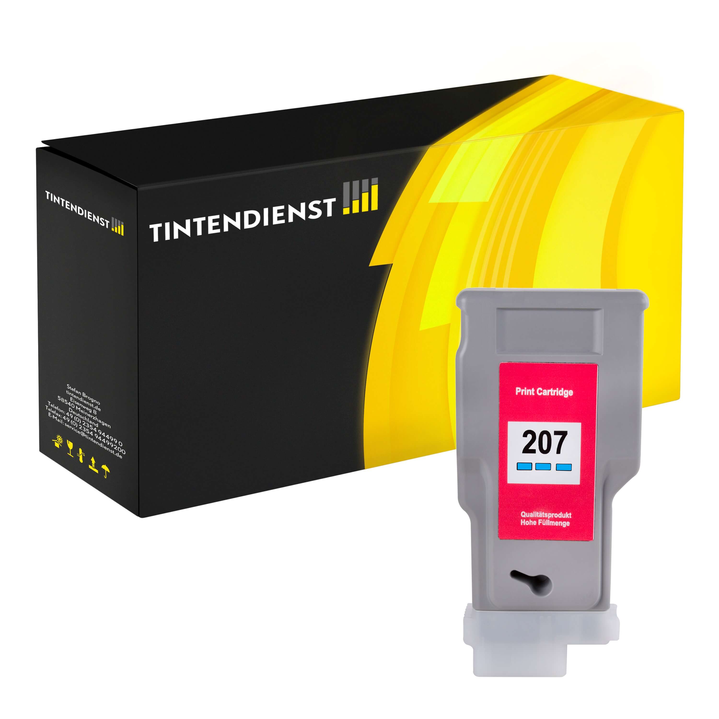Tintendienst kompatibel für Canon Tintenpatrone 8790B001 / PFI-207C Cyan