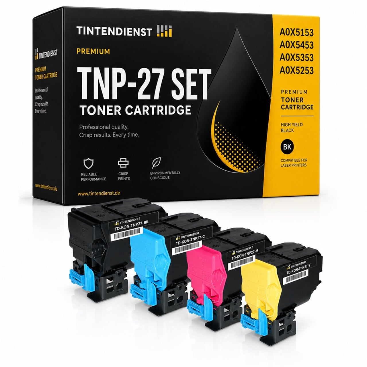 Set kompatibel zu Konica Minolta A0X5453, 4 Toner