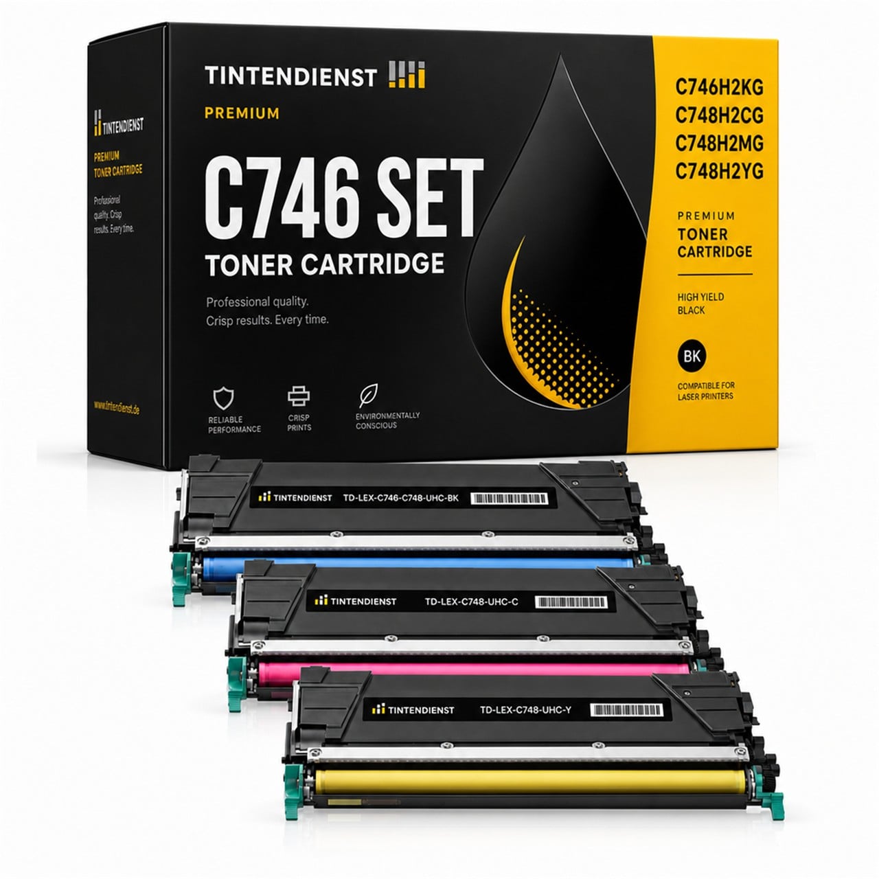 Lexmark C746H2KG Toner Multipack 4er (schwarz, cyan, magenta, gelb) – Tintendienst kompatibel
