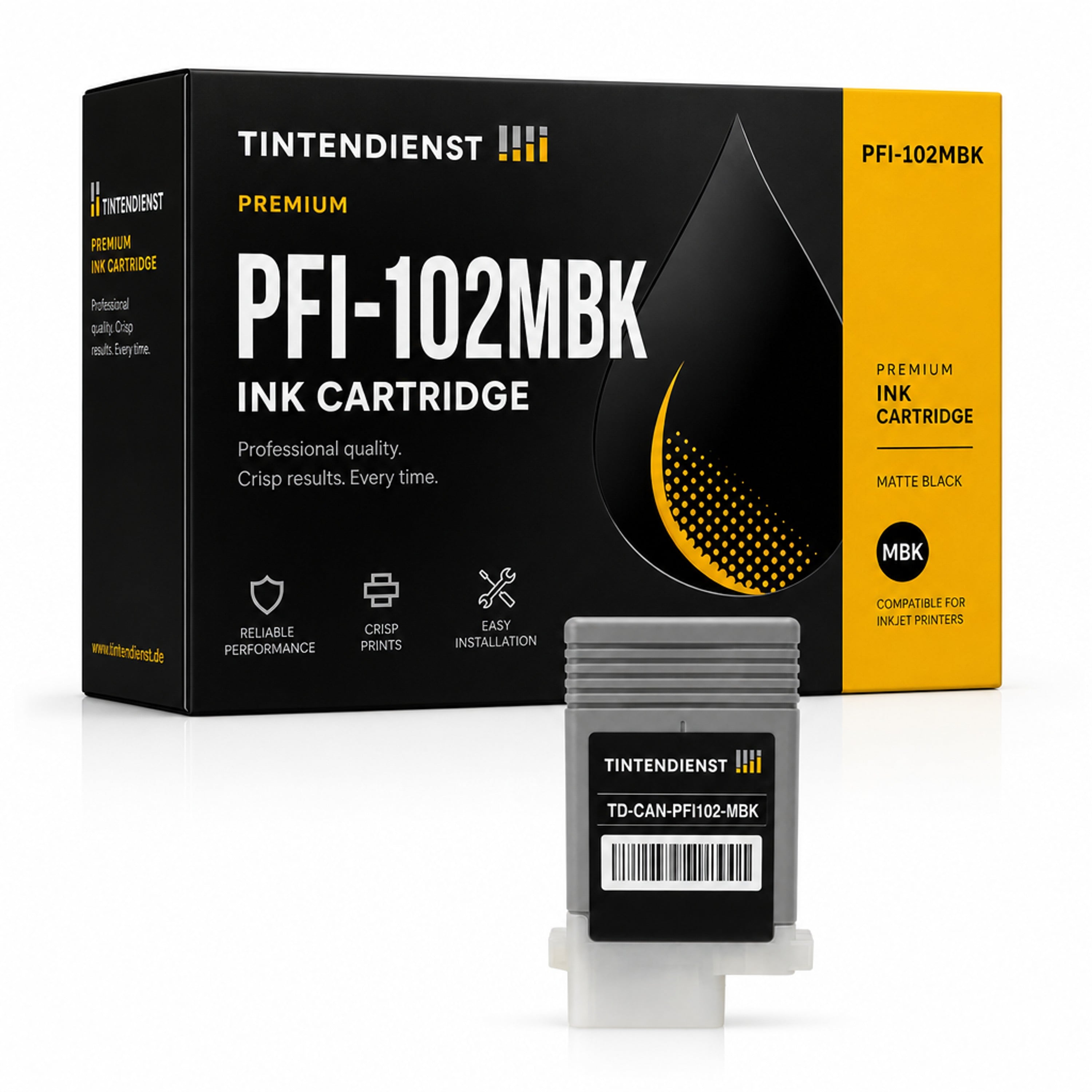 Druckerpatrone kompatibel zu Canon PFI-102MBK, matt schwarz