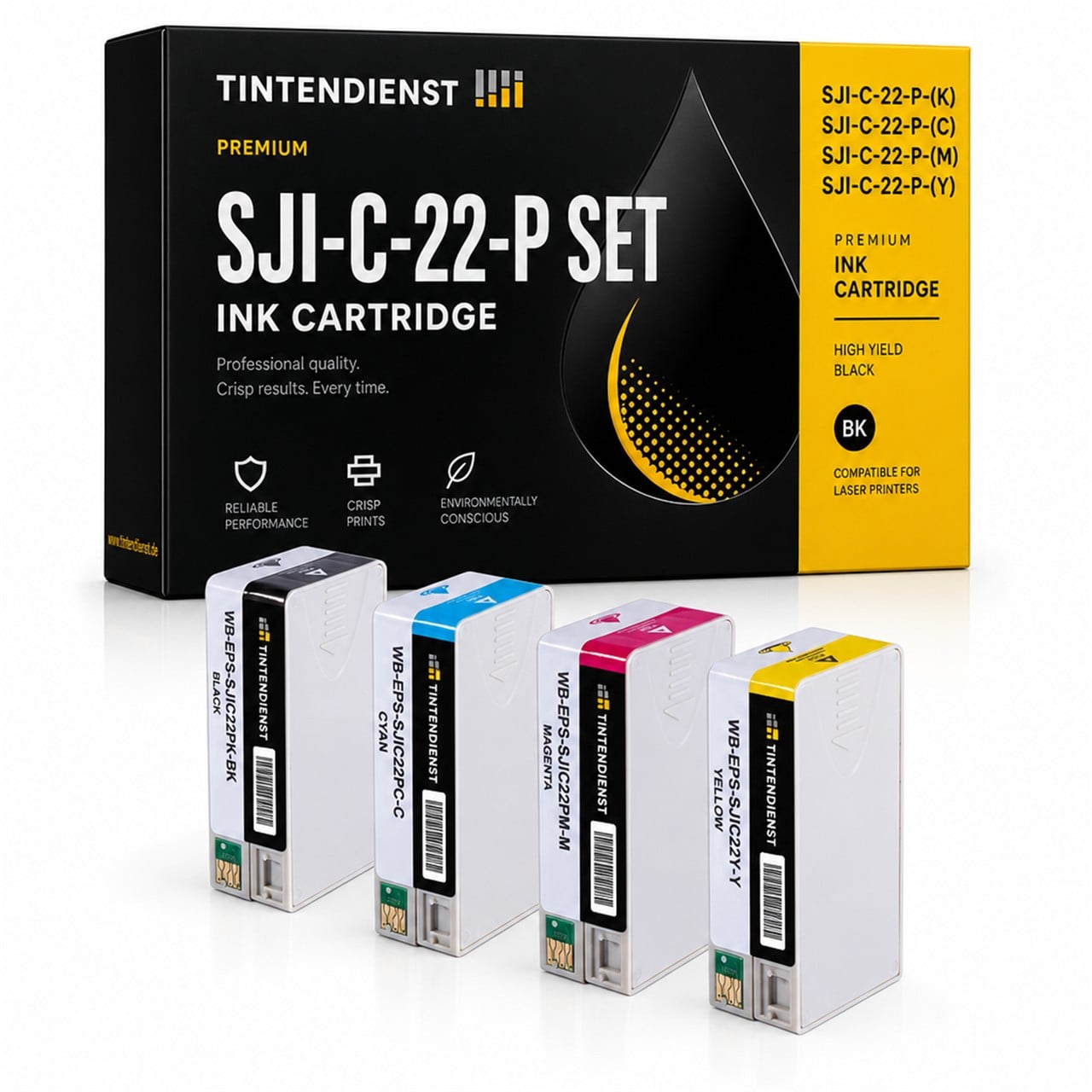 Epson SJI-C-22-P-( (C33S020601) Druckerpatrone Multipack 4er (schwarz, cyan, magenta, gelb) – Tintendienst kompatibel