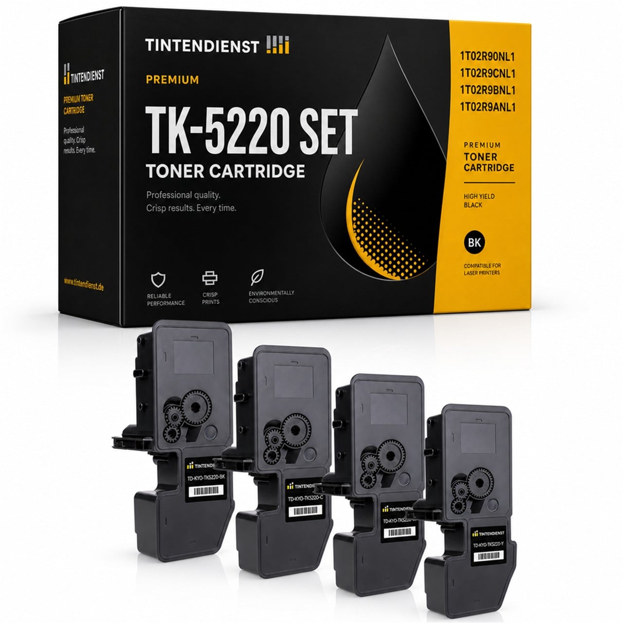 Tintendienst Set 4 Toner Kyocera TK5220 1xbk 1xcmy