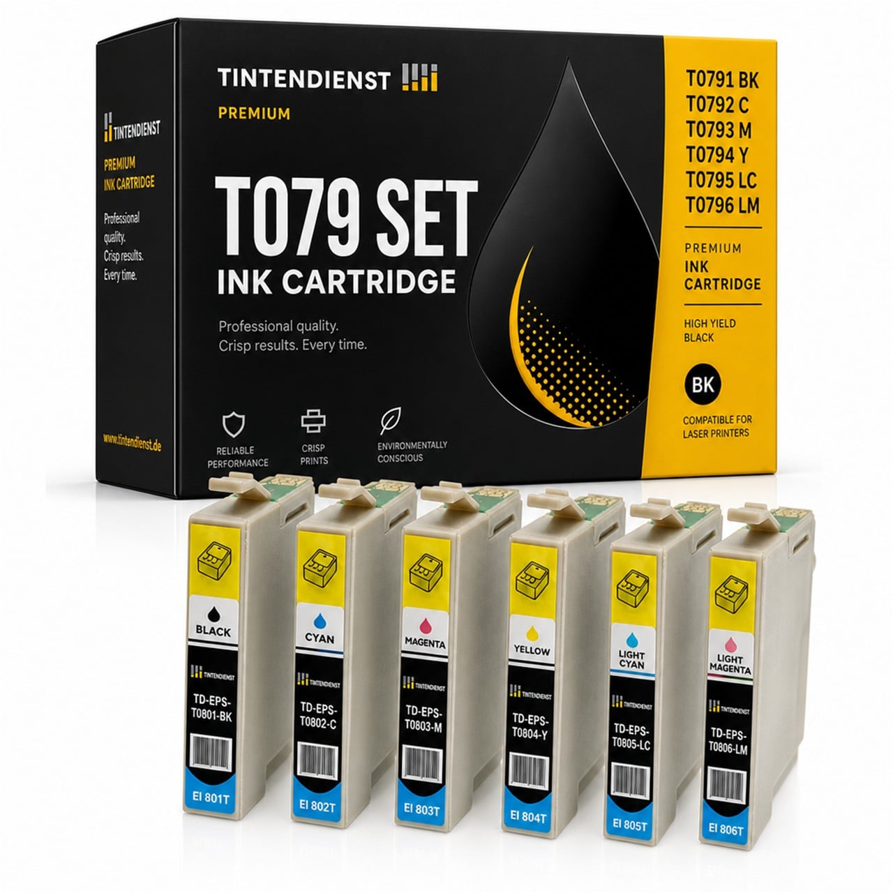 Epson T080 (C13T07914010) Druckerpatrone Multipack 6er – Tintendienst kompatibel