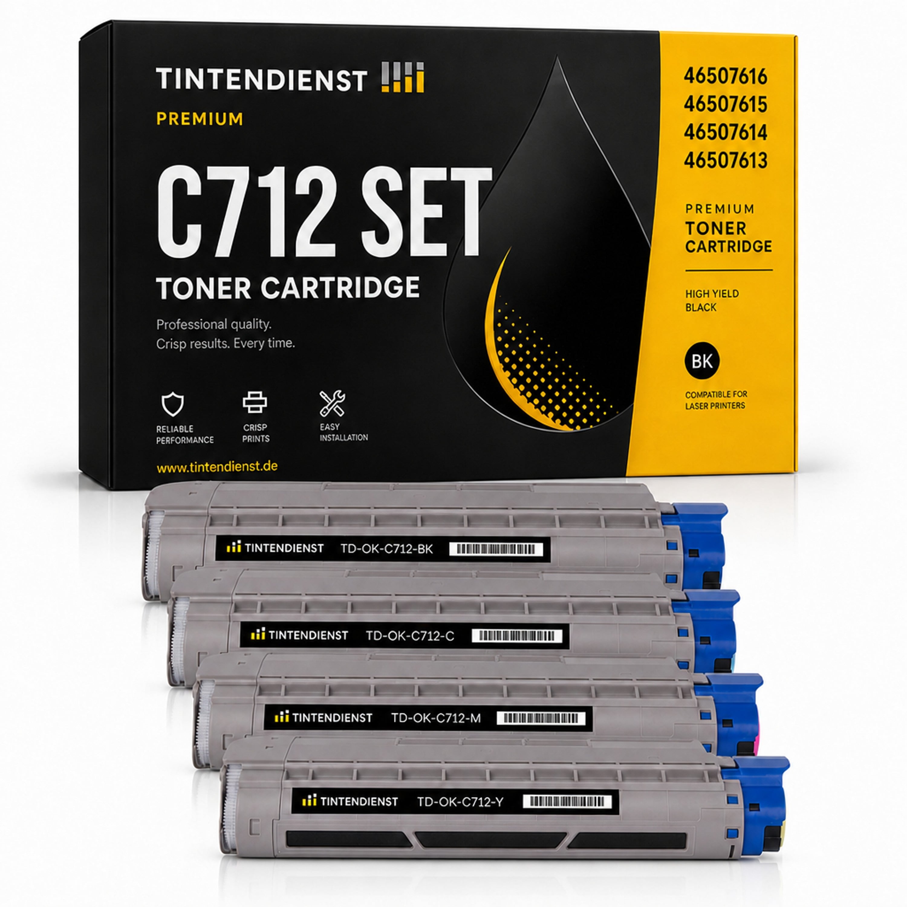 Set kompatibel zu OKI 46507616, 4 Toner