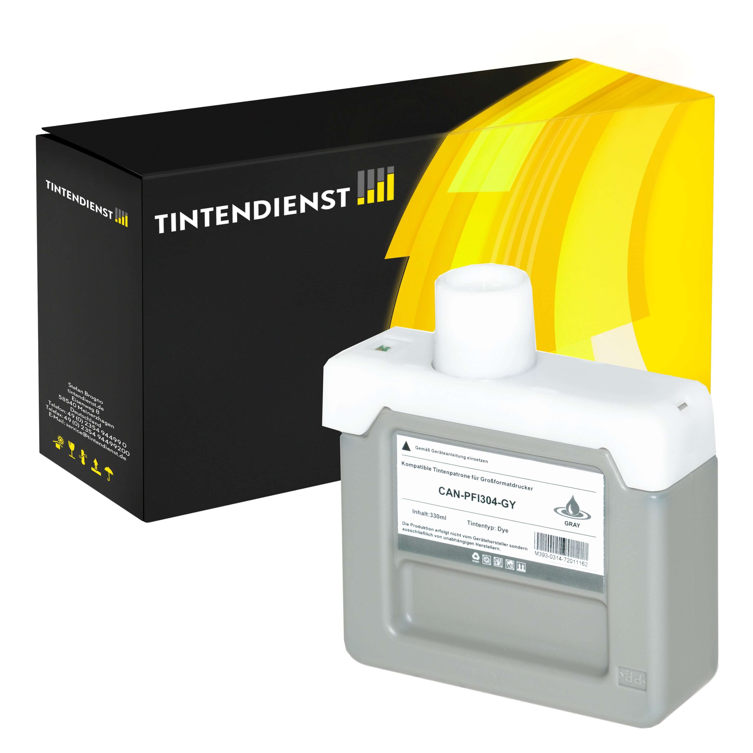 Canon PFI-304GY Druckerpatrone (3858B005) grau – Tintendienst kompatibel