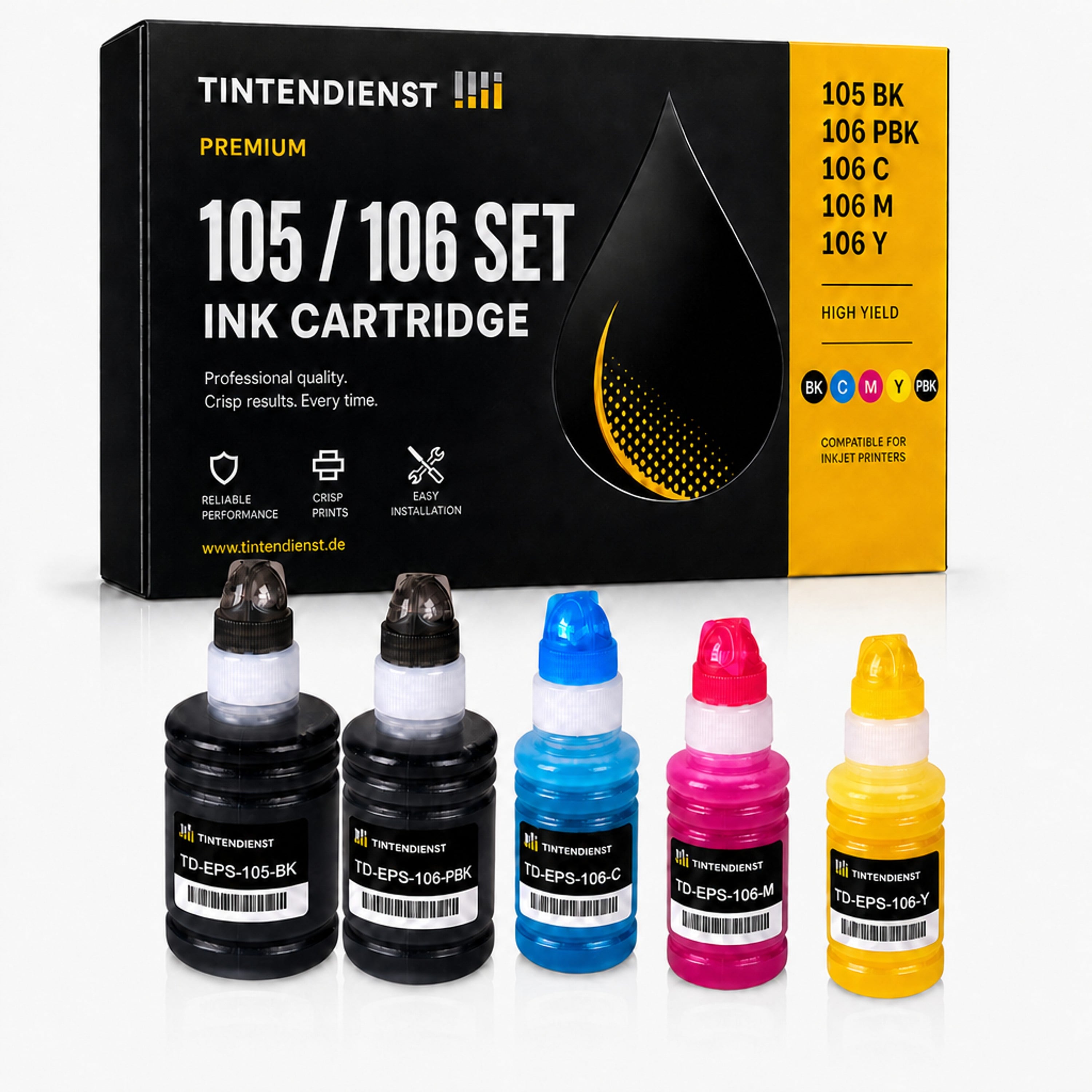 Set kompatibel zu Epson C13T00Q140, 5 Patronen