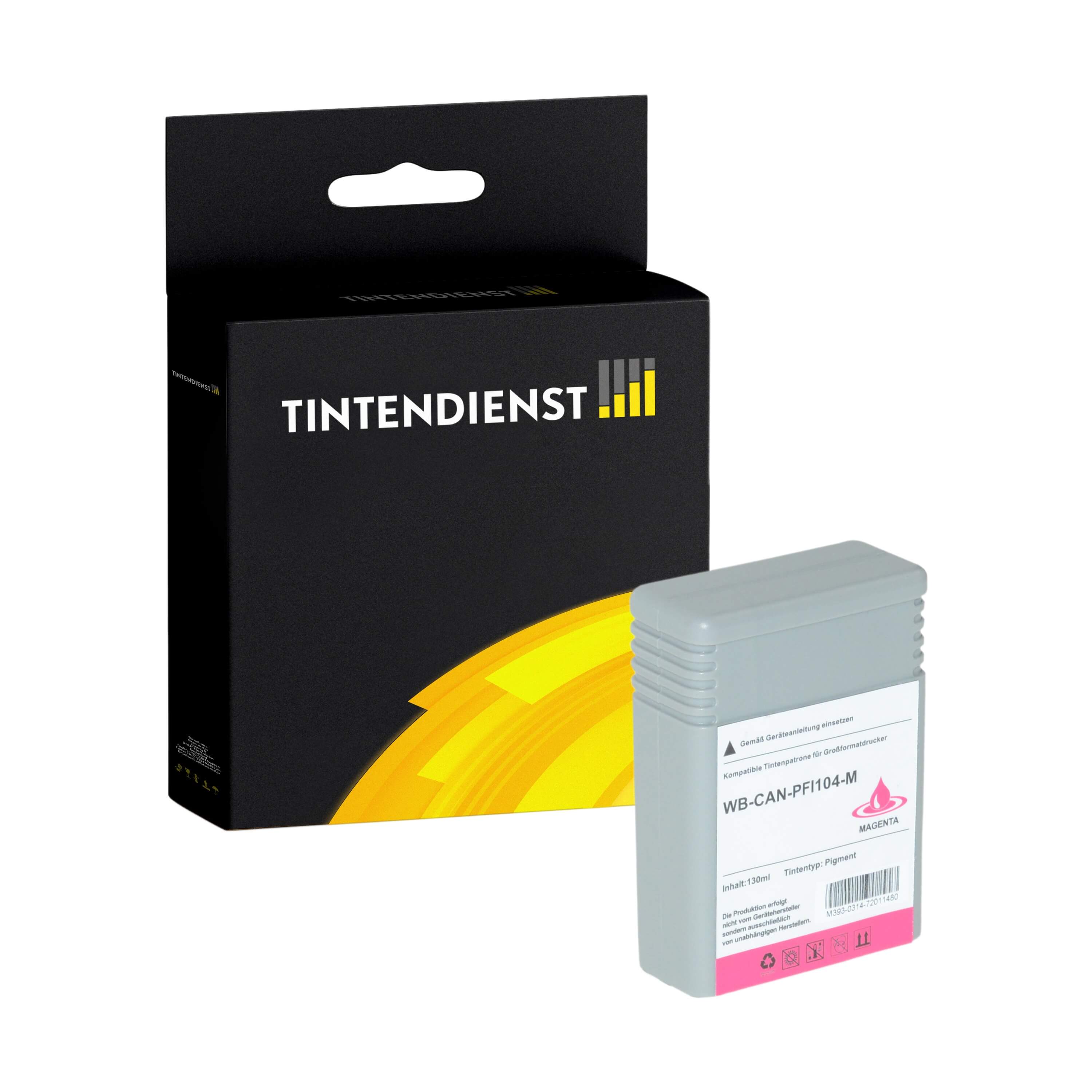 Tintendienst kompatibel für Canon Tintenpatrone 3631B001 / PFI-104M Magenta