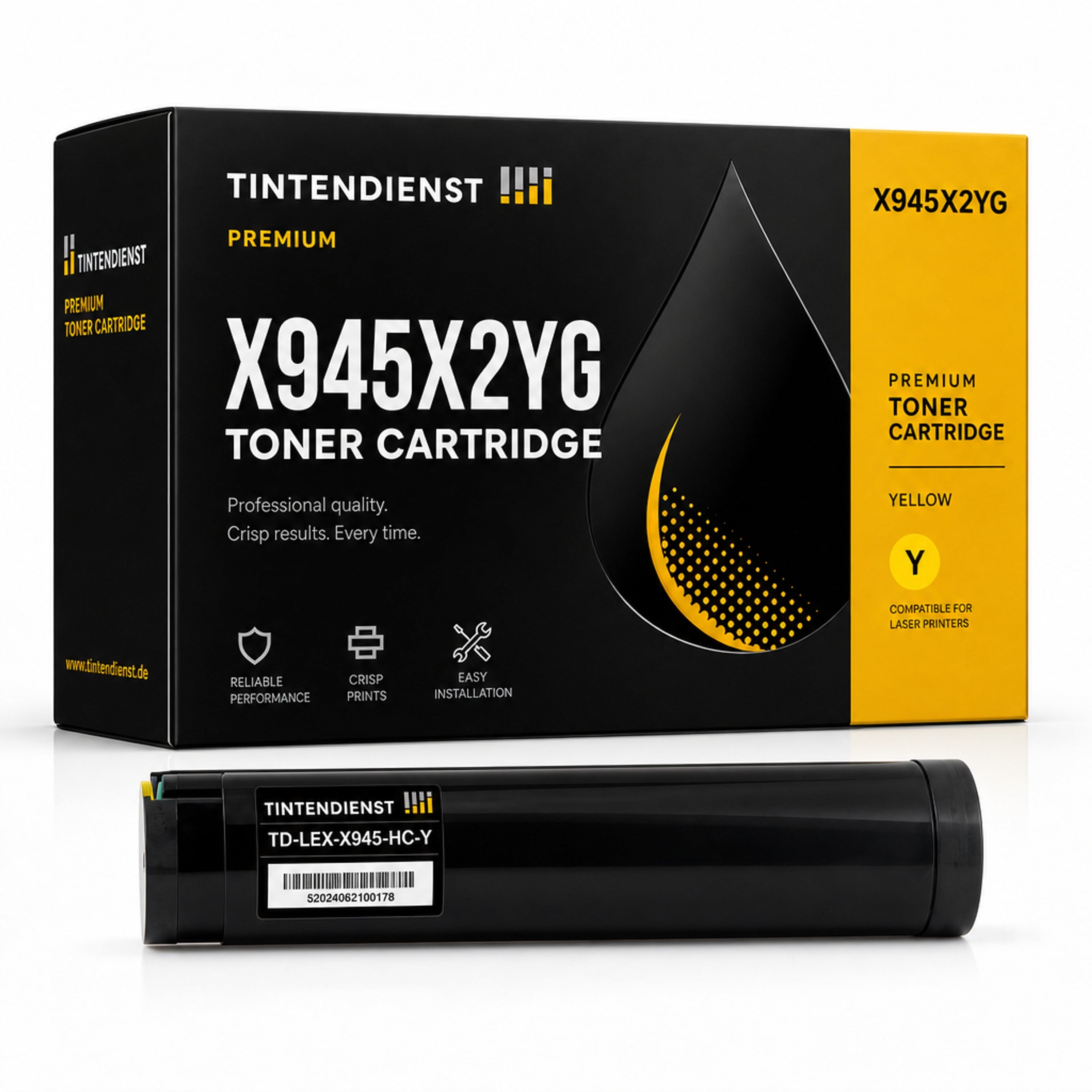 Toner kompatibel zu Lexmark X945X2YG, gelb