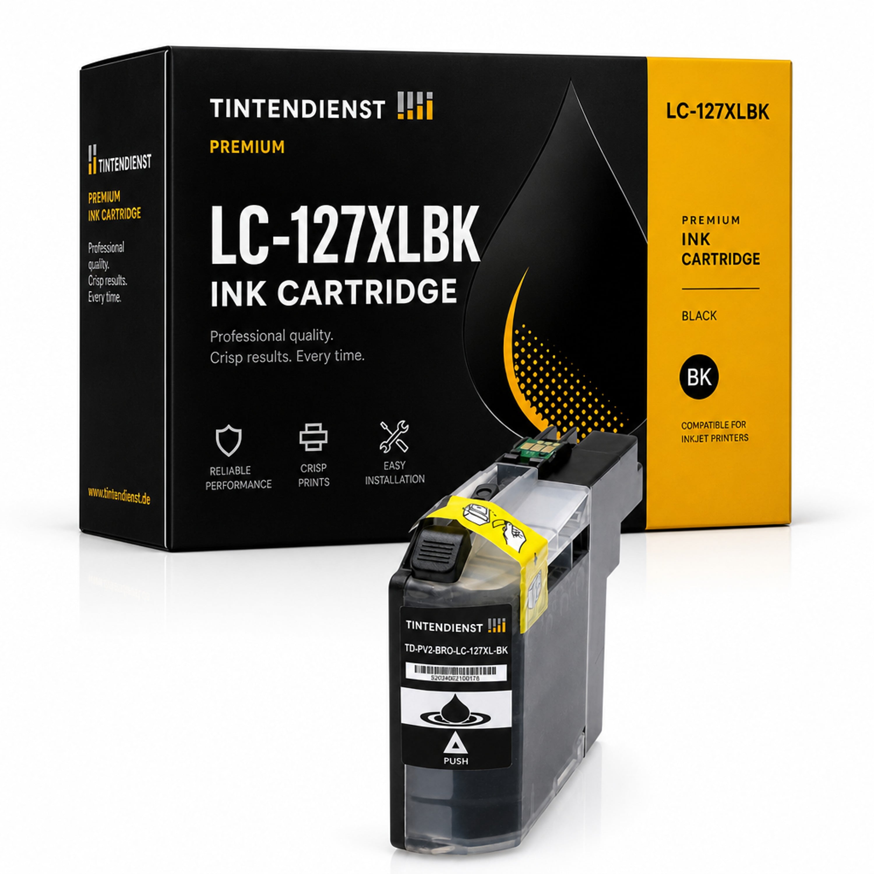 Druckerpatrone kompatibel zu Brother LC-127XLBK, schwarz