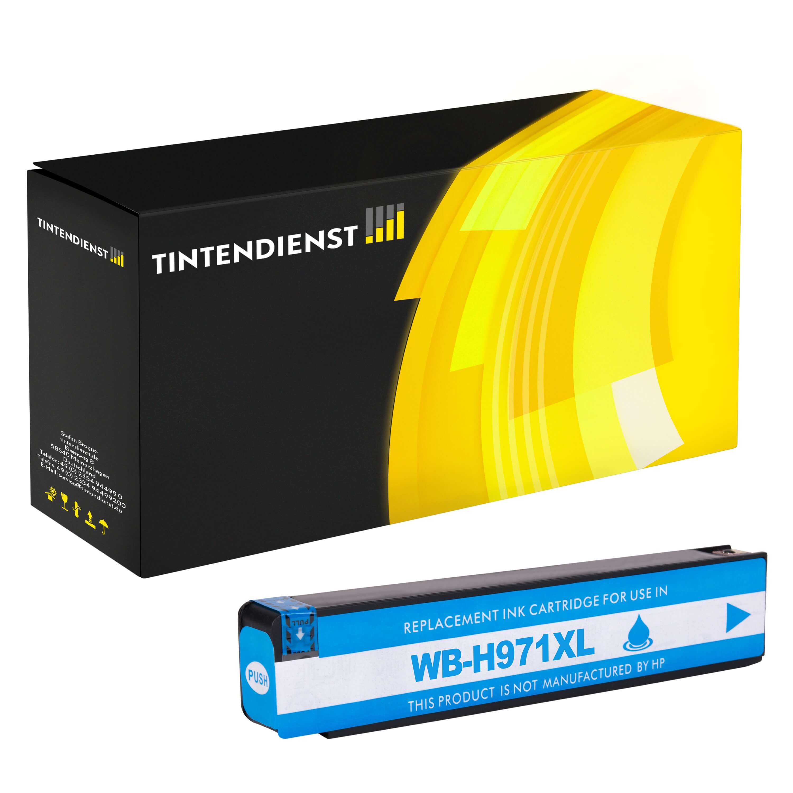 Druckerpatrone kompatibel zu HP 971XL, cyan
