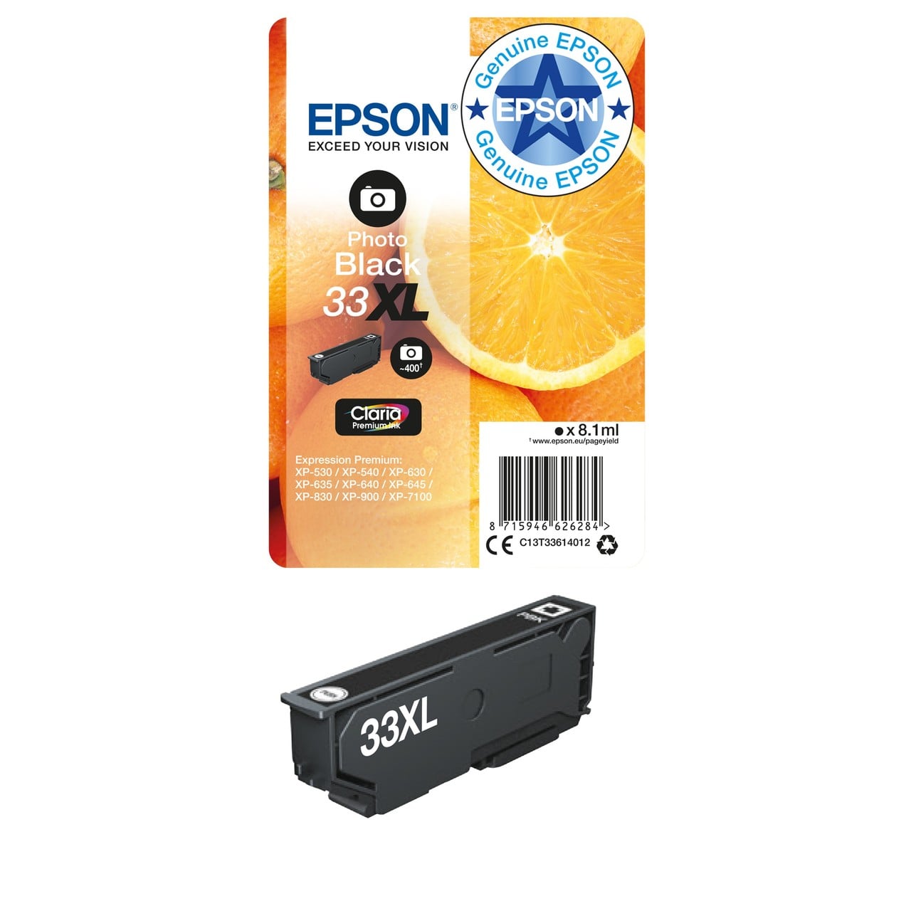 Epson 33XL Druckerpatrone (C13T33614012) schwarz XL – Original Epson