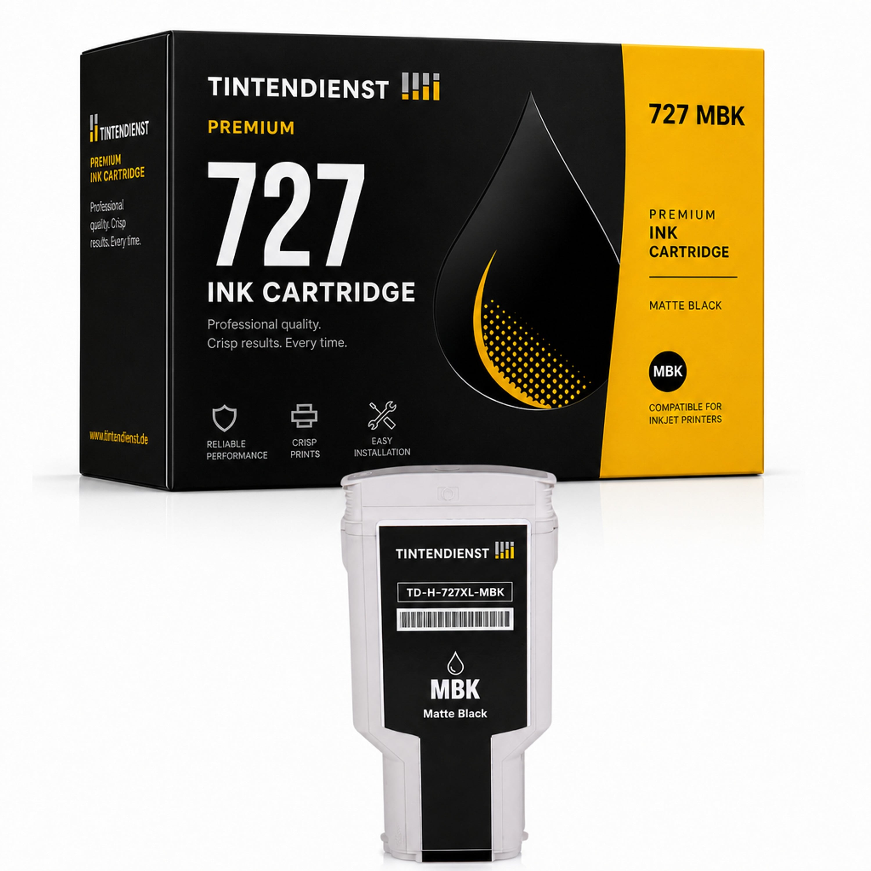 Druckerpatrone kompatibel zu HP 727, matt schwarz