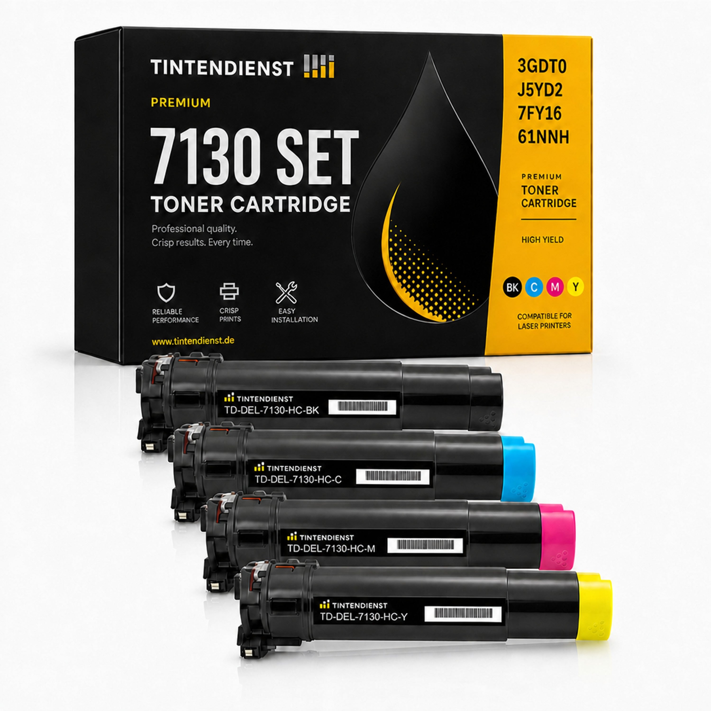 Set kompatibel zu Dell 593-10873, 4 Toner