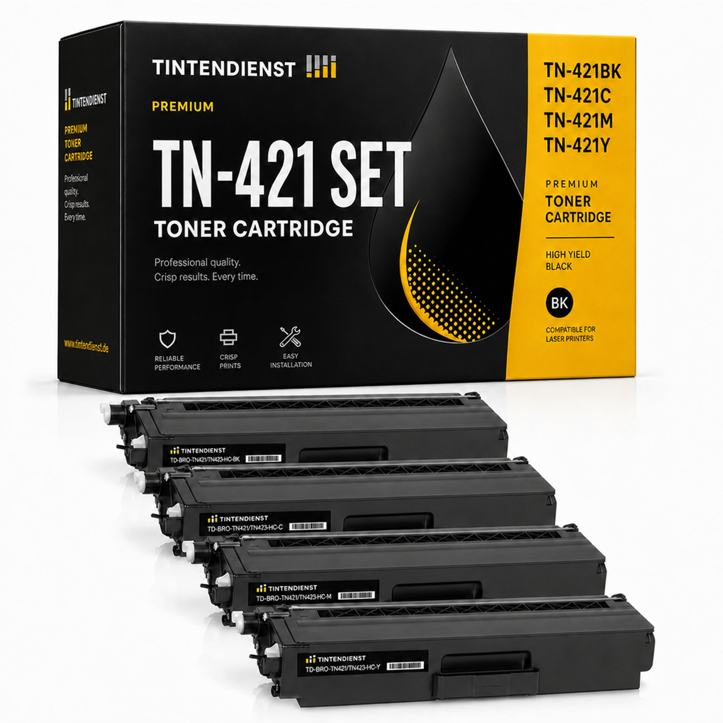 Set kompatibel zu Brother TN-421, 4 Toner