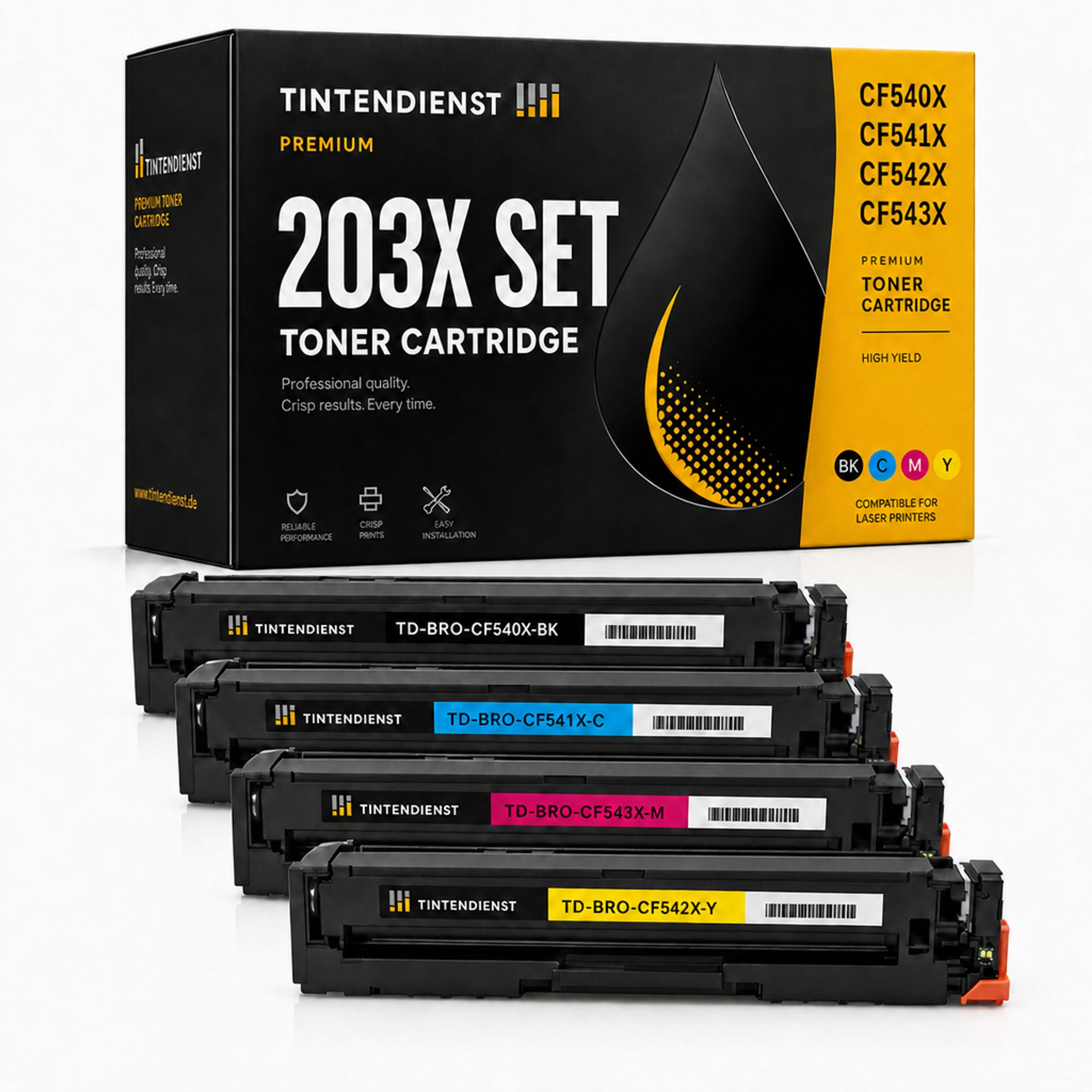 Set kompatibel zu HP CF540X, 4 Toner