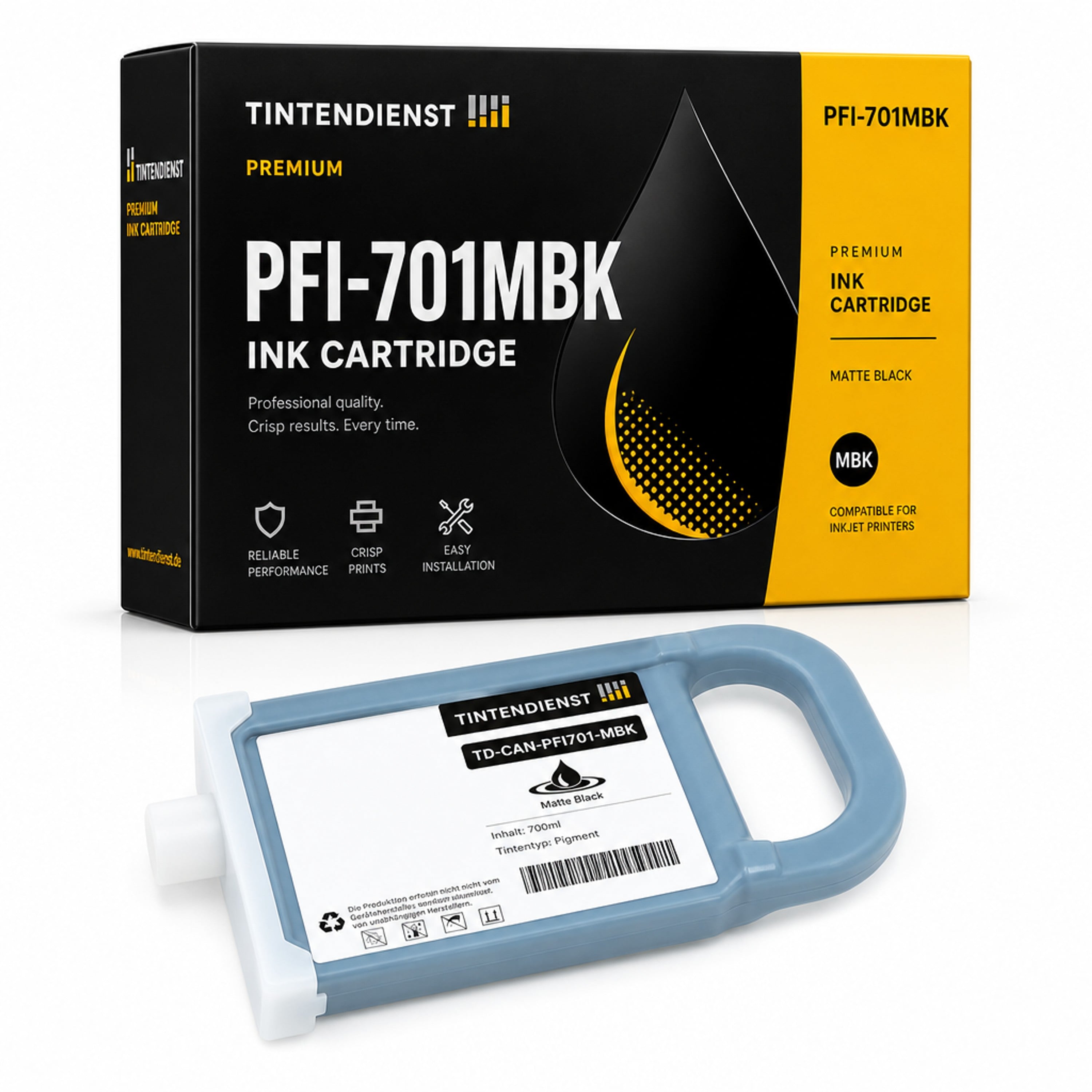 Druckerpatrone kompatibel zu Canon PFI-701MBK, matt schwarz