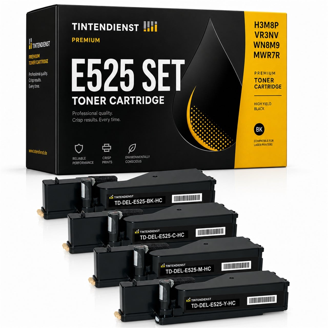 Tintendienst Set 4 Toner Dell E525 HC 1xbk 1xcmy