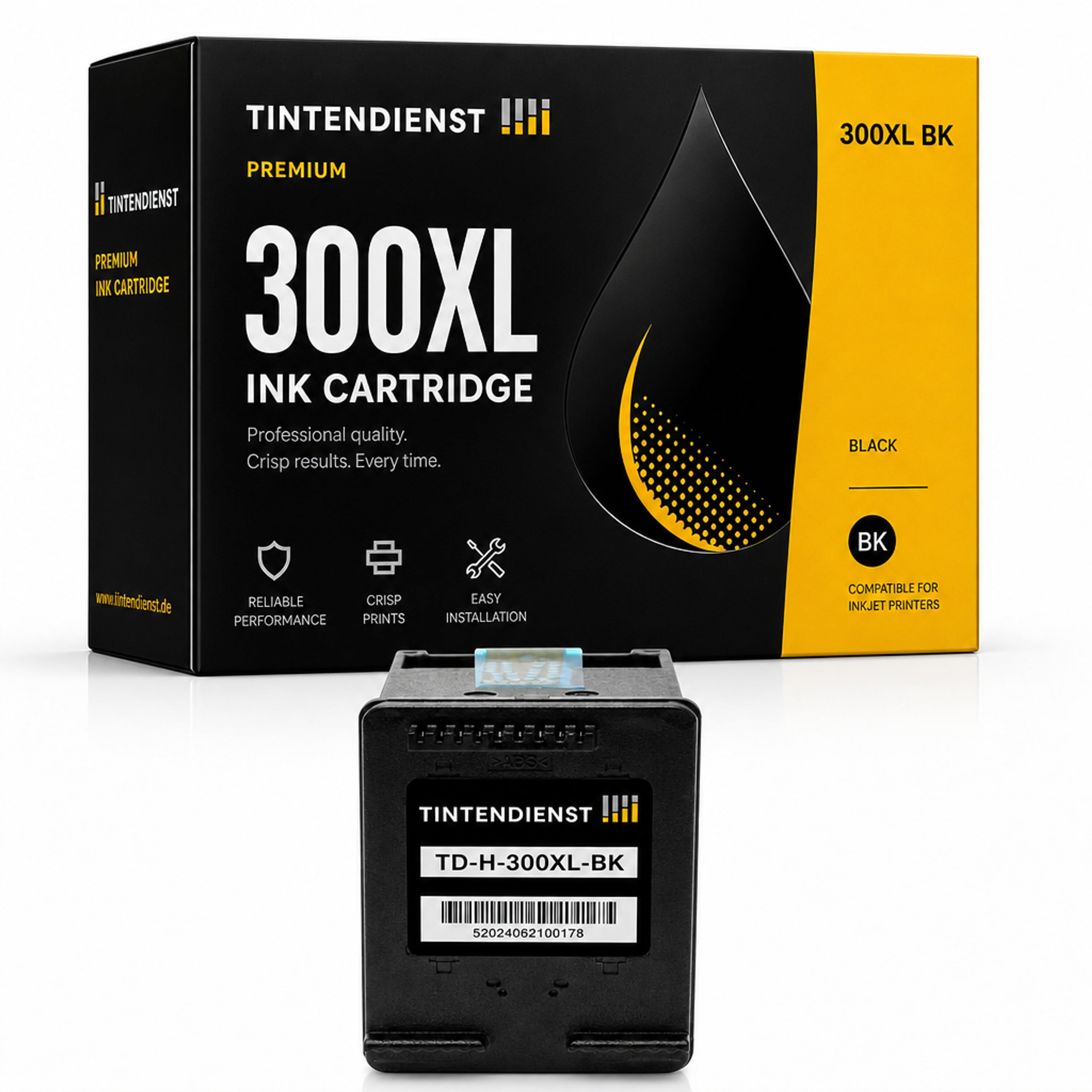 Druckerpatrone kompatibel zu HP 300XL, schwarz