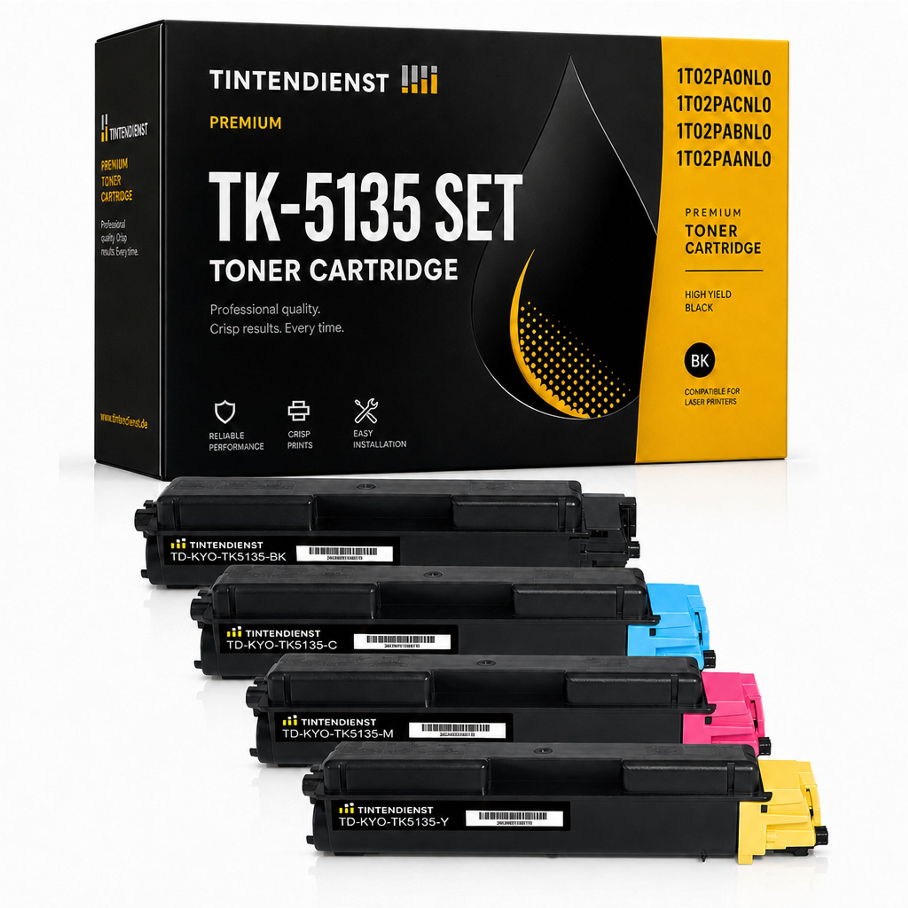 Set kompatibel zu Kyocera 1T02PA0NL0, 4 Toner