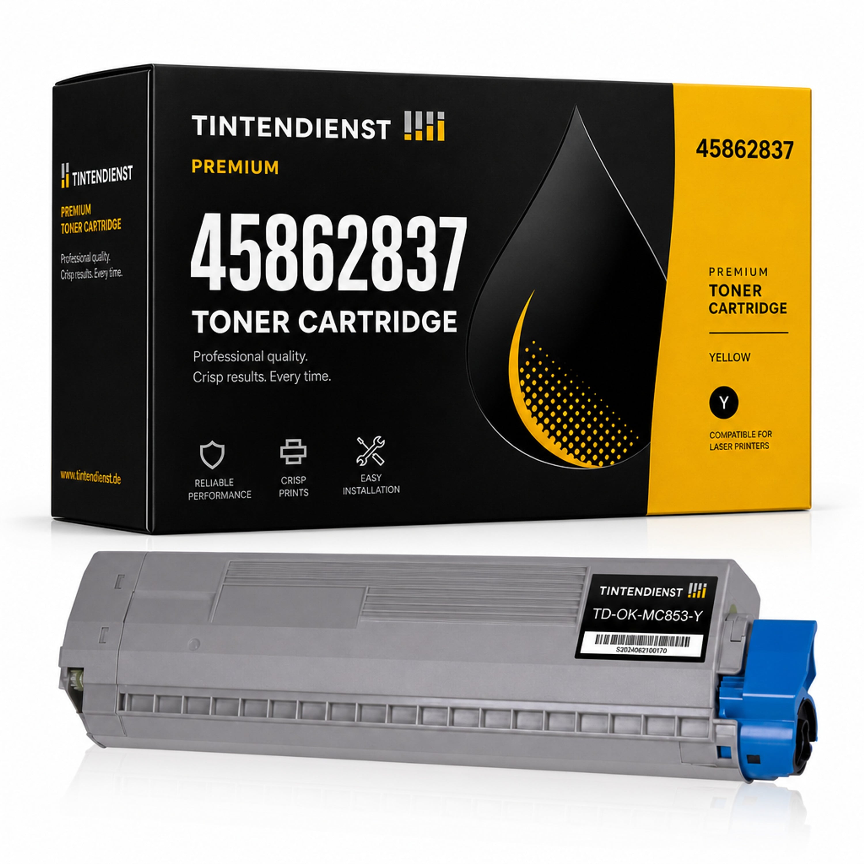 Toner kompatibel zu OKI 45862837, gelb