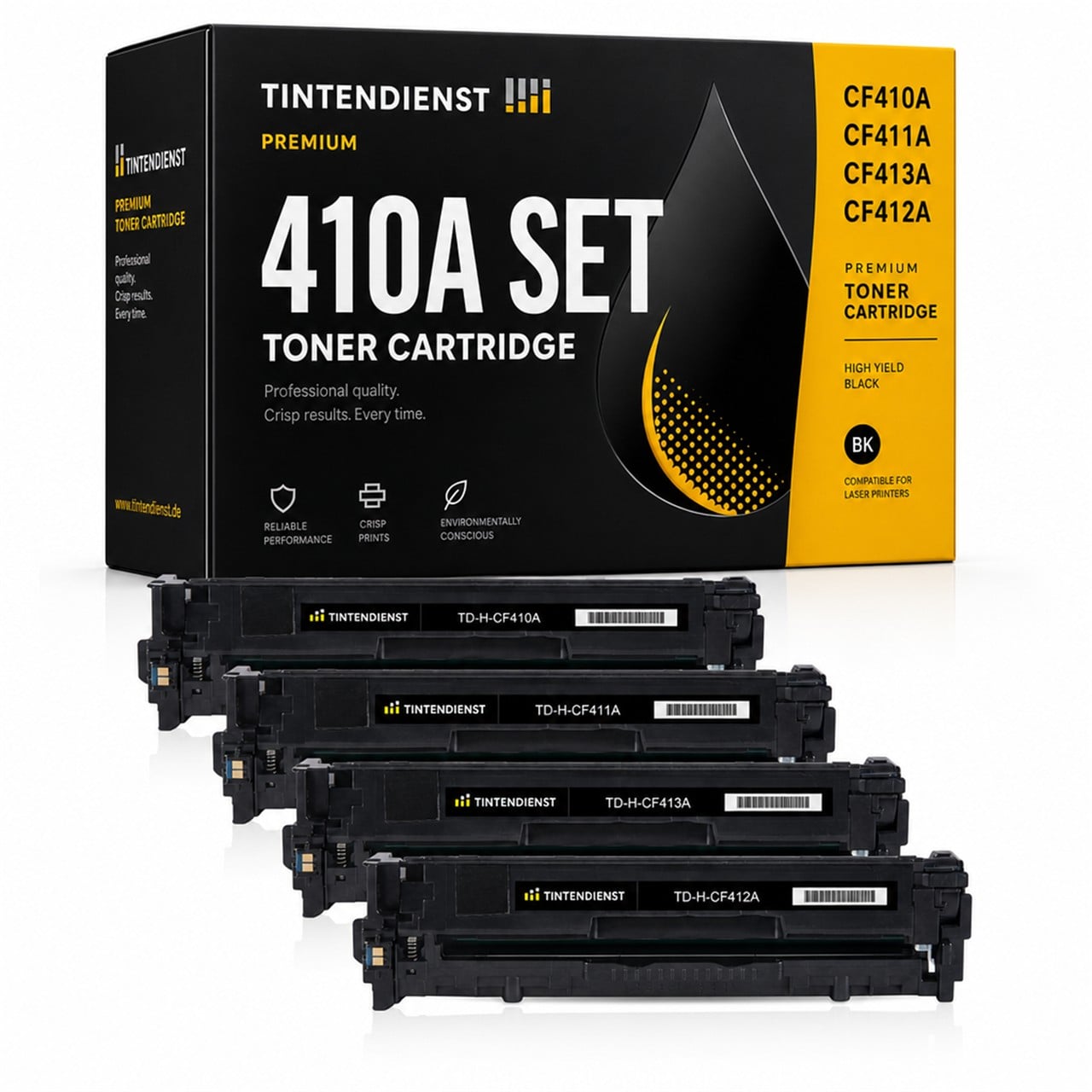 Set kompatibel zu HP CF410A, 4 Toner