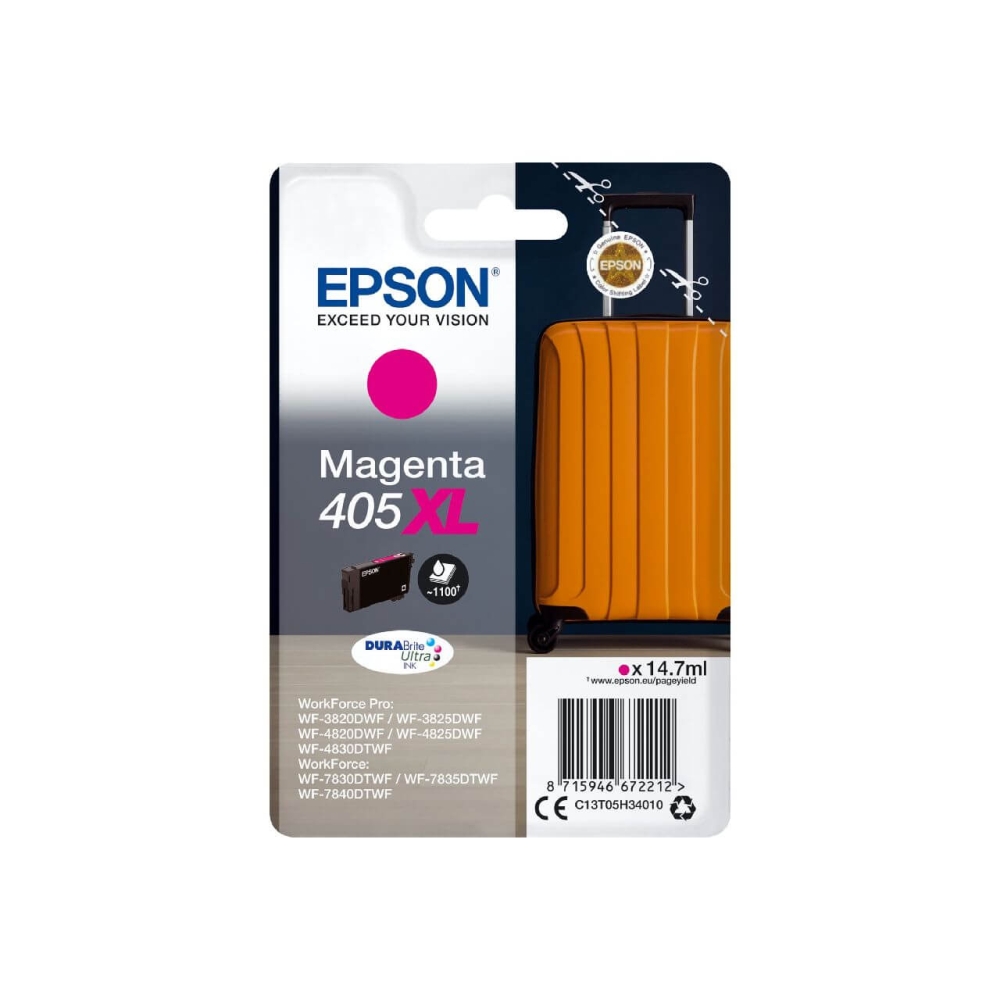Original Epson Tintenpatrone C13T05H34010 / 405XL Magenta [XL Füllmenge]
