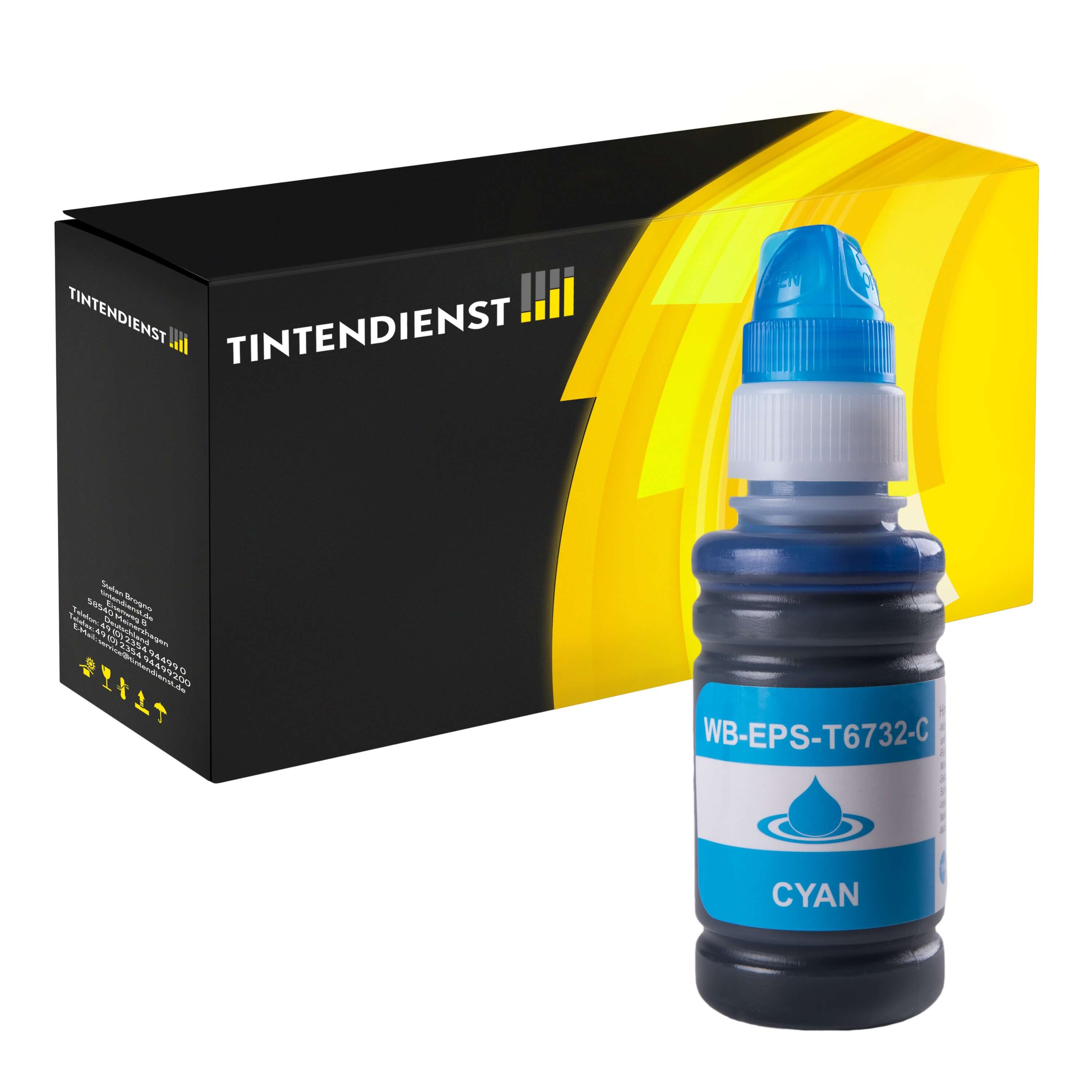 Tintendienst kompatibel für Epson Tintenpatrone C13T67324A / T6732 Cyan