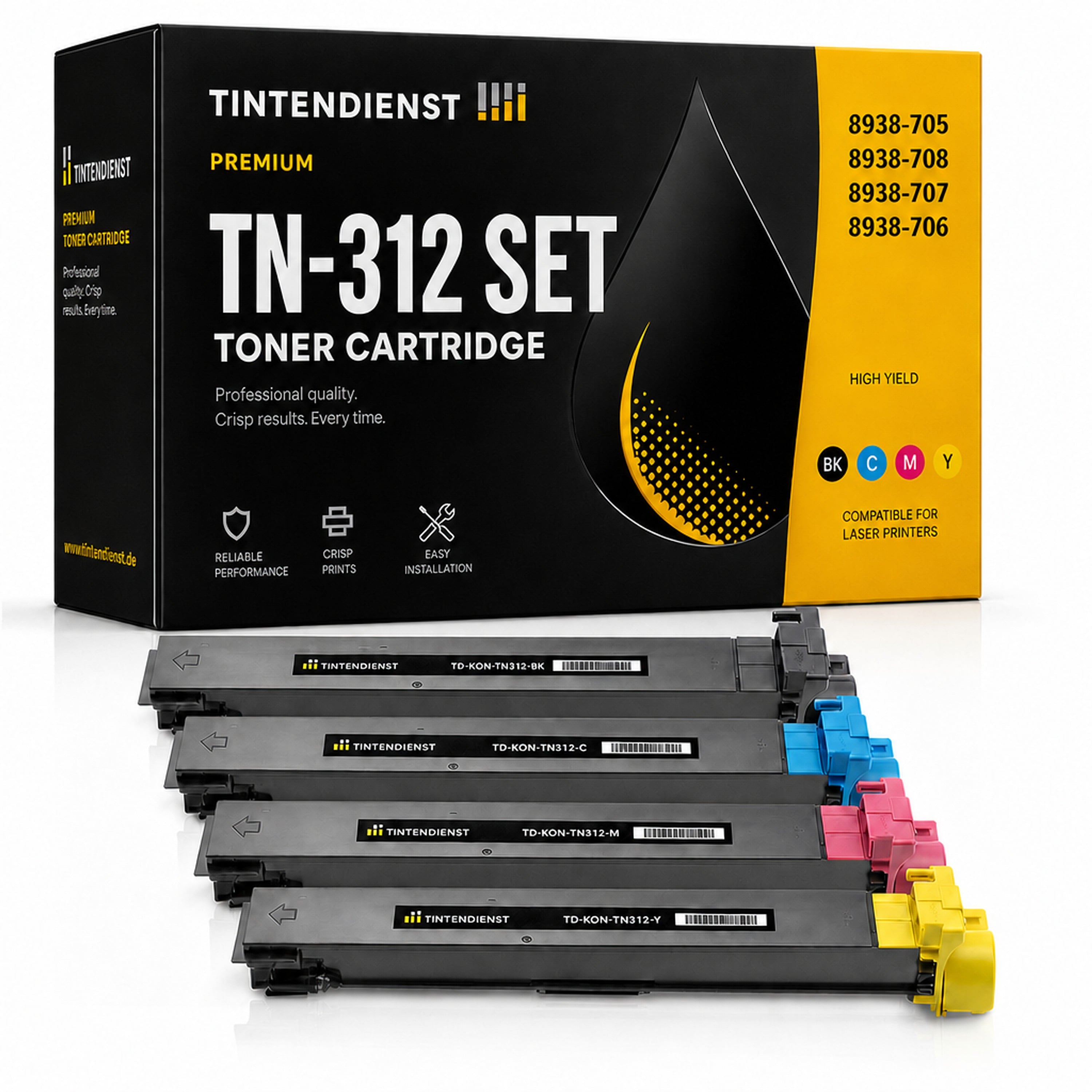 Set kompatibel zu Konica Minolta 8938-708, 4 Toner