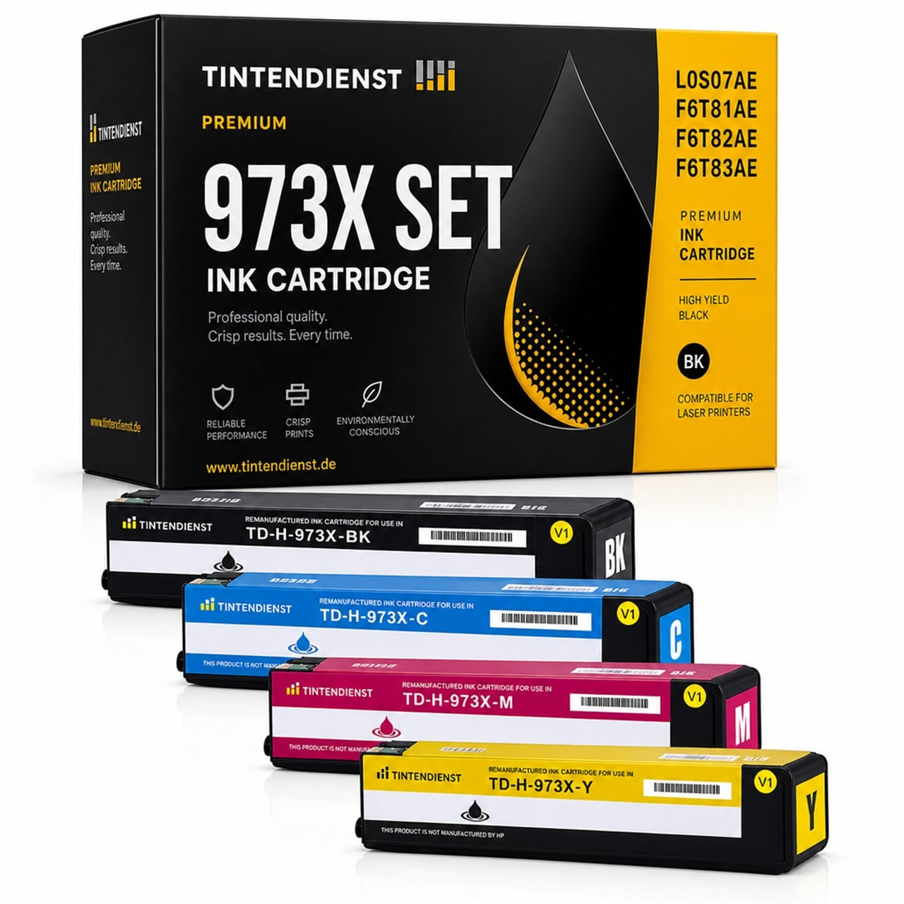 Tintendienst Set 4 Patrone HP 973X 1xbk 1xcmy