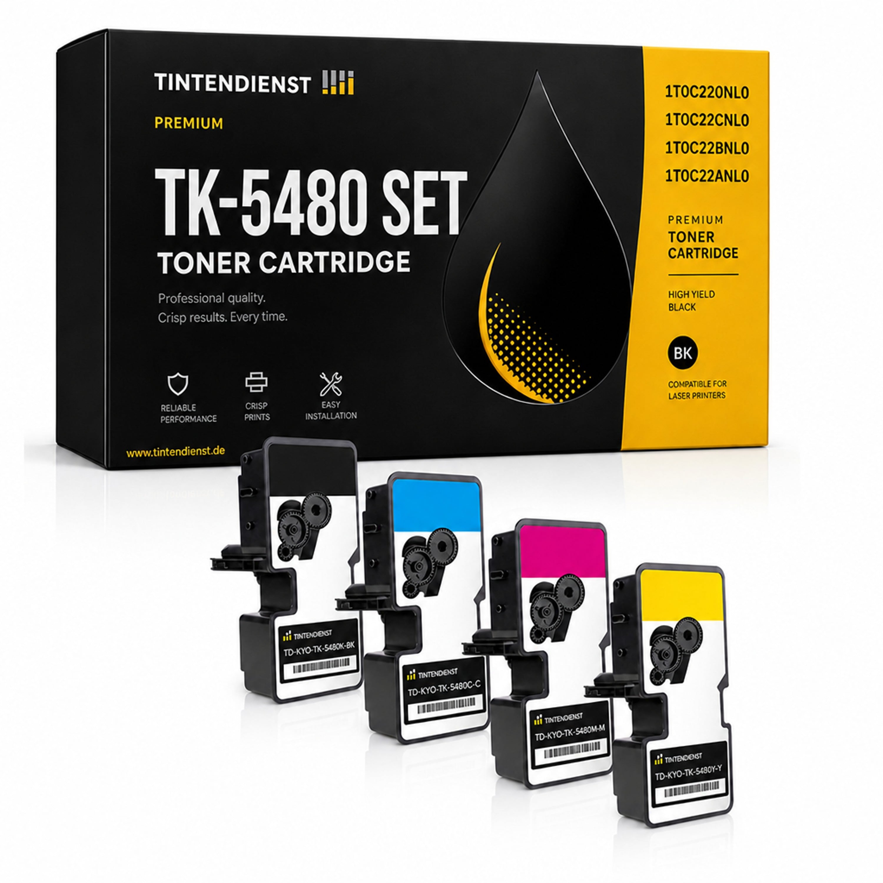 Set kompatibel zu Kyocera 1T0C220NL0, 4 Toner
