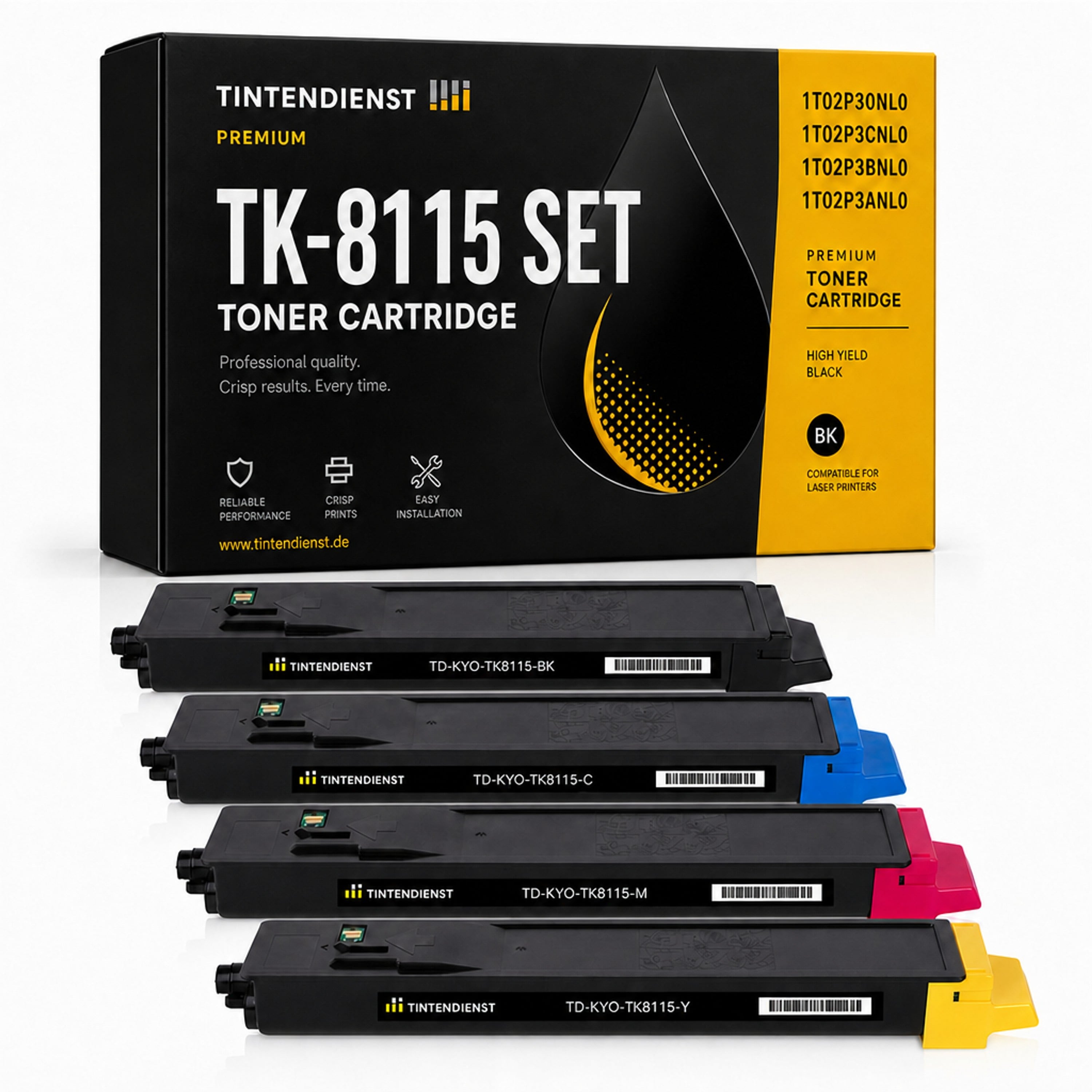 Set kompatibel zu Kyocera 1T02P30NL0, 4 Toner