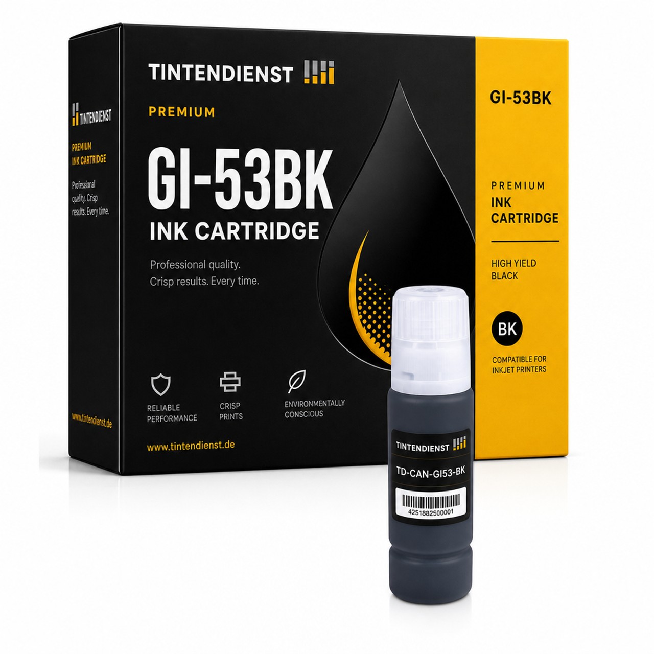 Tintendienst kompatibel für Canon Tintenpatrone 4699C001 / GI-53BK Schwarz