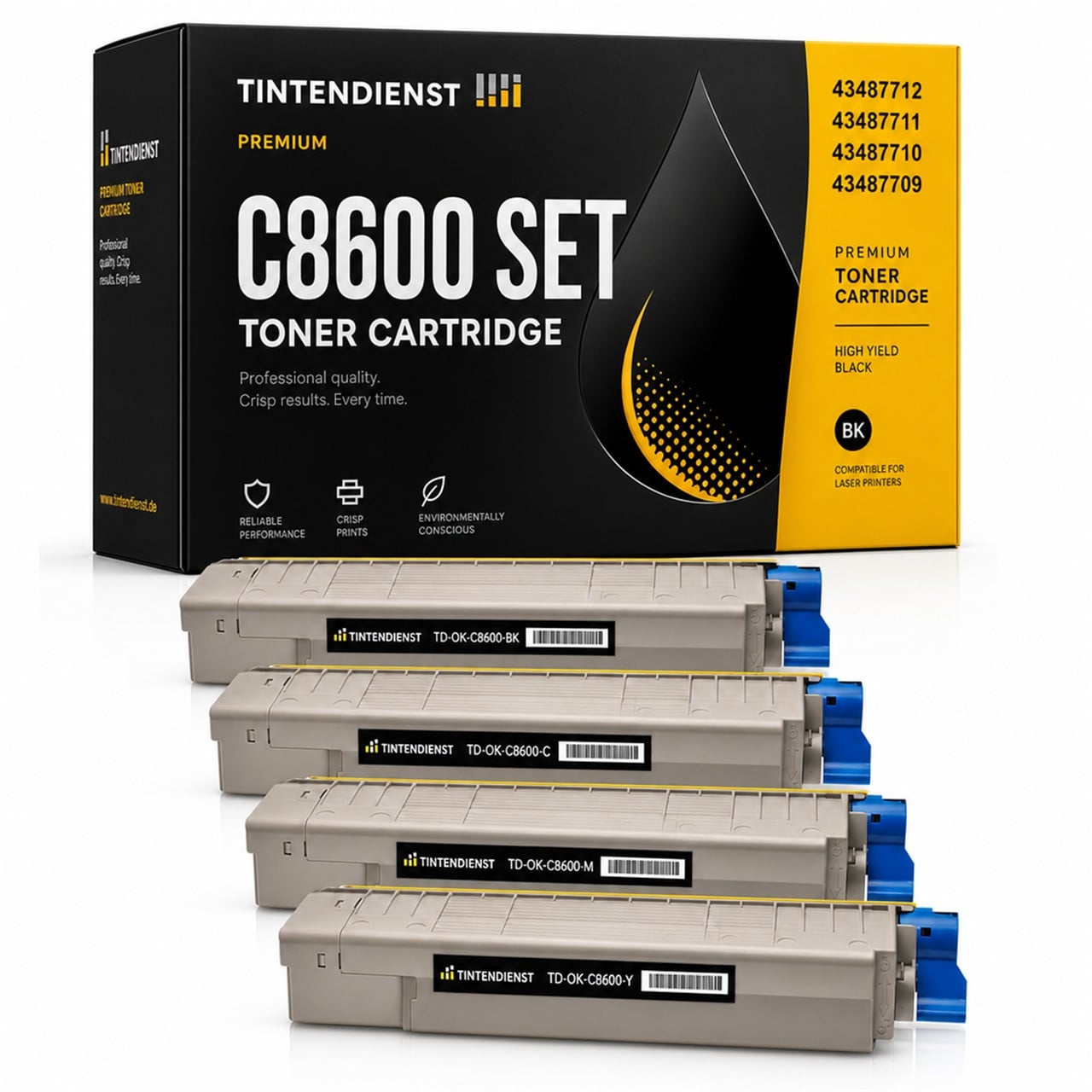 Set kompatibel zu OKI 43487709, 4 Toner