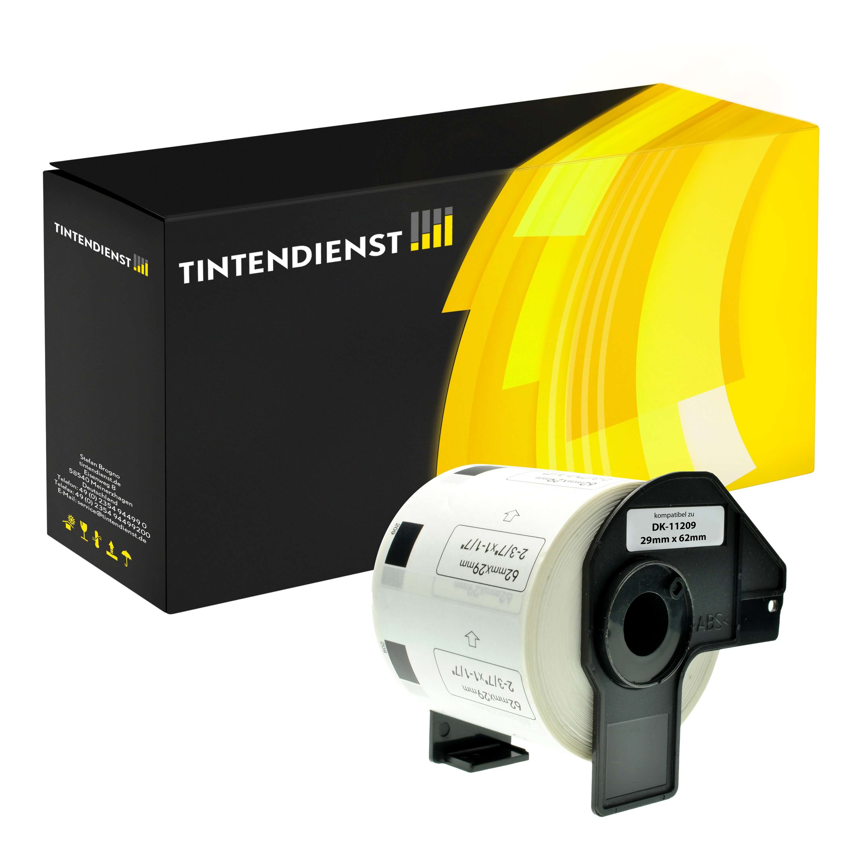 Tintendienst Etiketten Brother DK11209 29x62mm