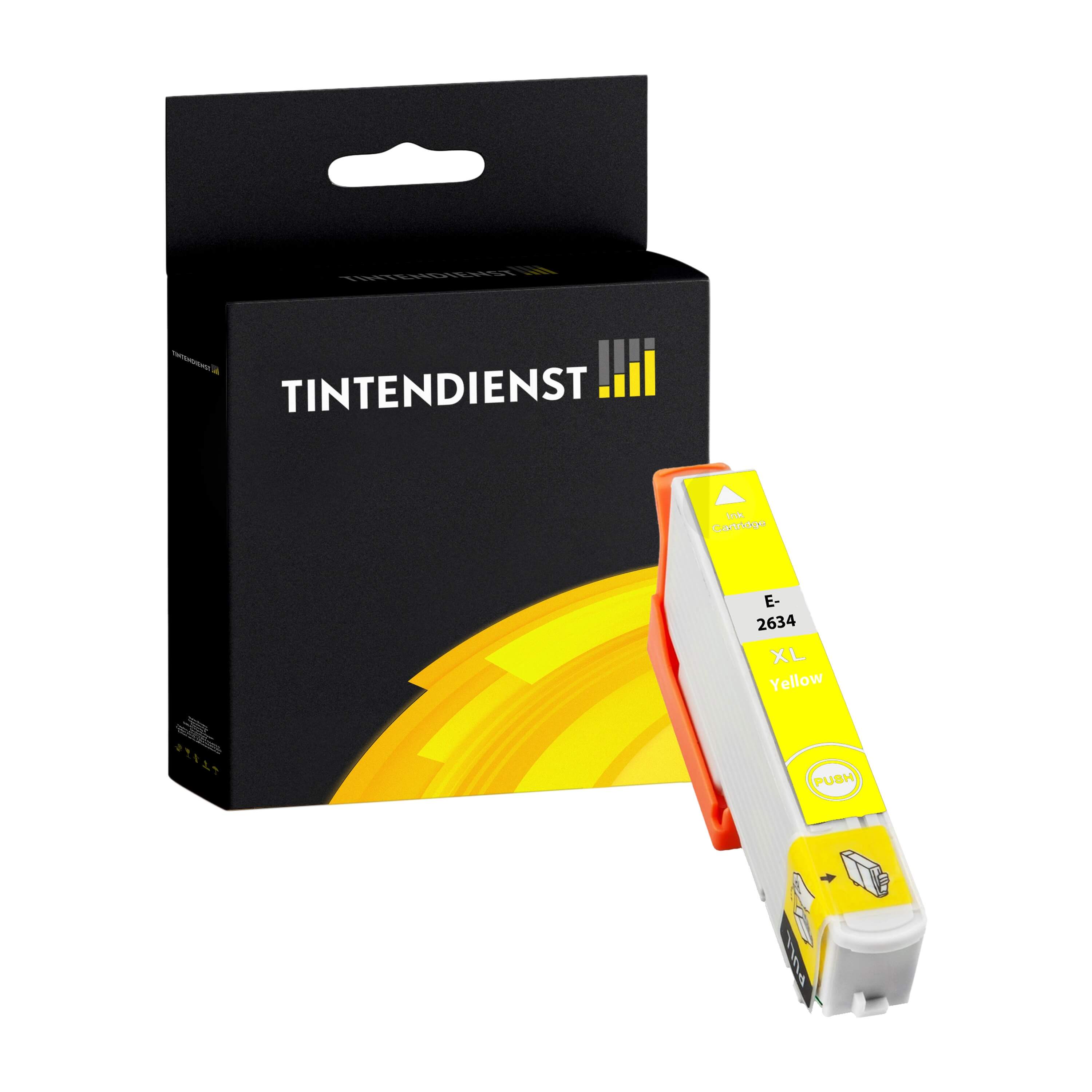 Tintendienst kompatibel für Epson Tintenpatrone C13T26344010 / 26XL Gelb [XL Füllmenge]