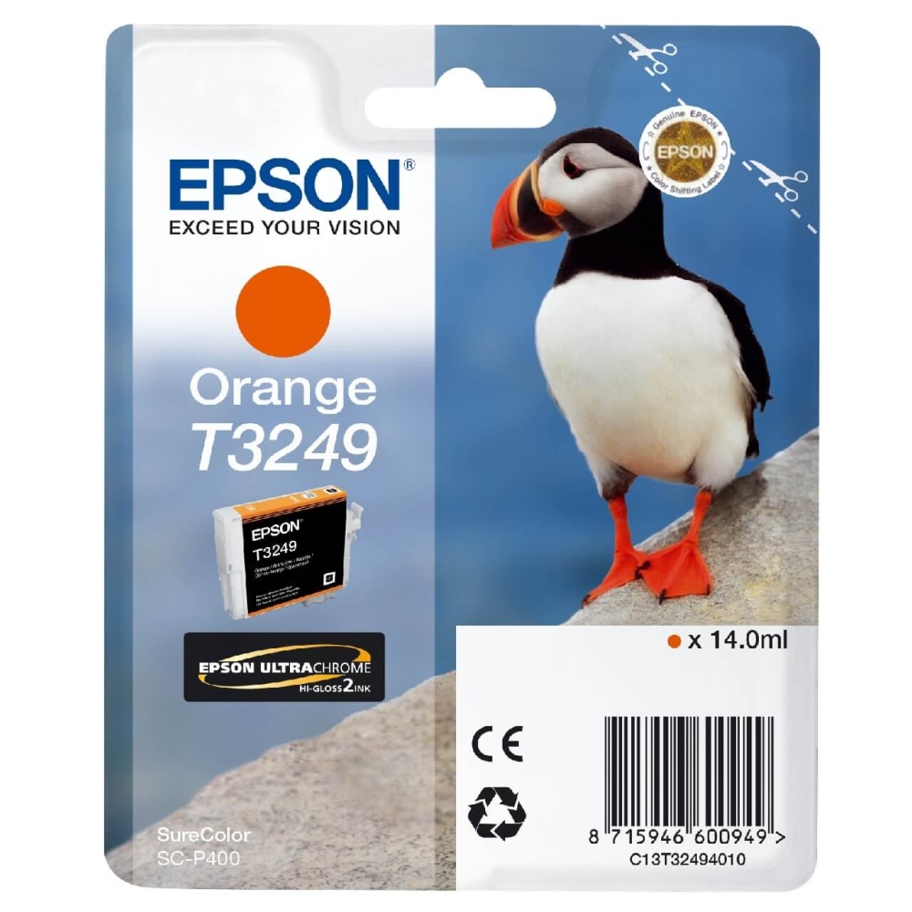 Original Epson Tintenpatrone C13T32494010 / T3249 Orange
