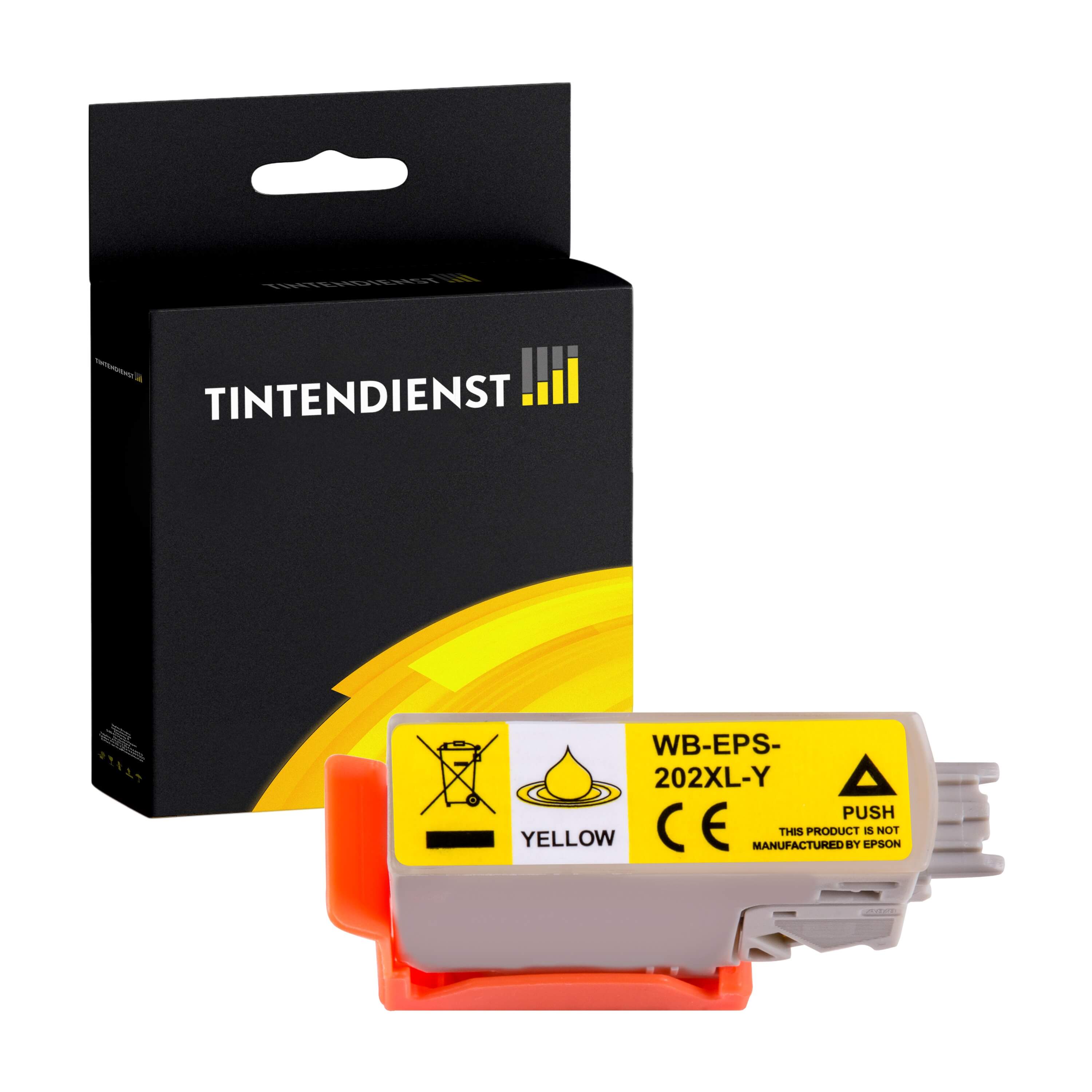 Tintendienst kompatibel für Epson Tintenpatrone C13T02H44010 / 202XL Gelb [XL Füllmenge]