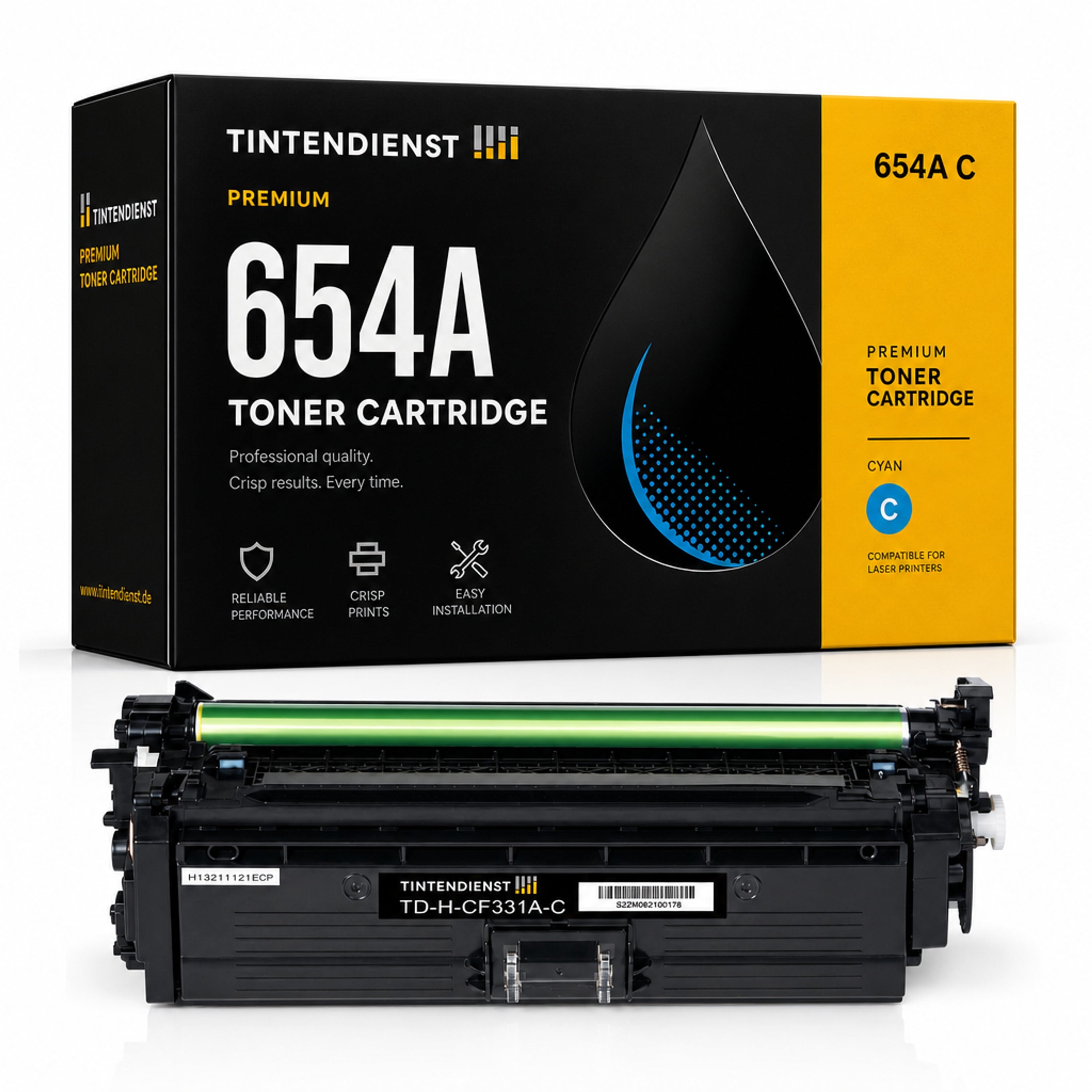 Toner kompatibel zu HP 654A, cyan