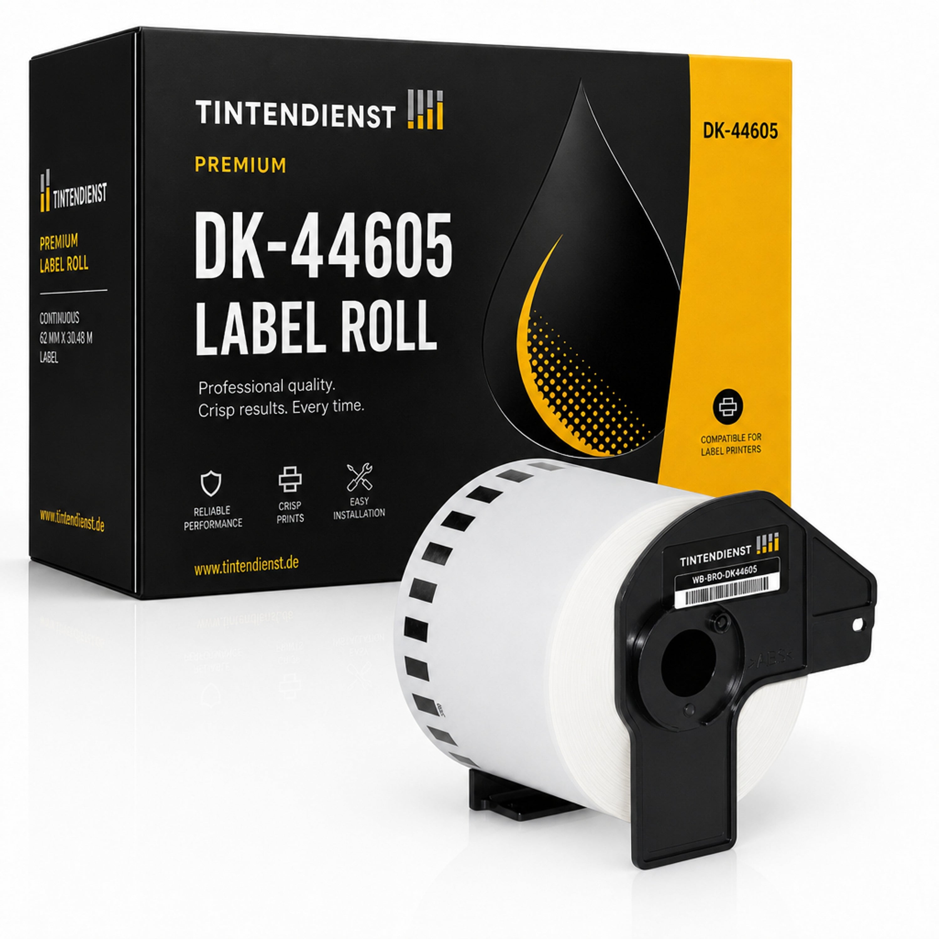 Etikett kompatibel zu Brother DK-44605, 62 mm x 30,48 m