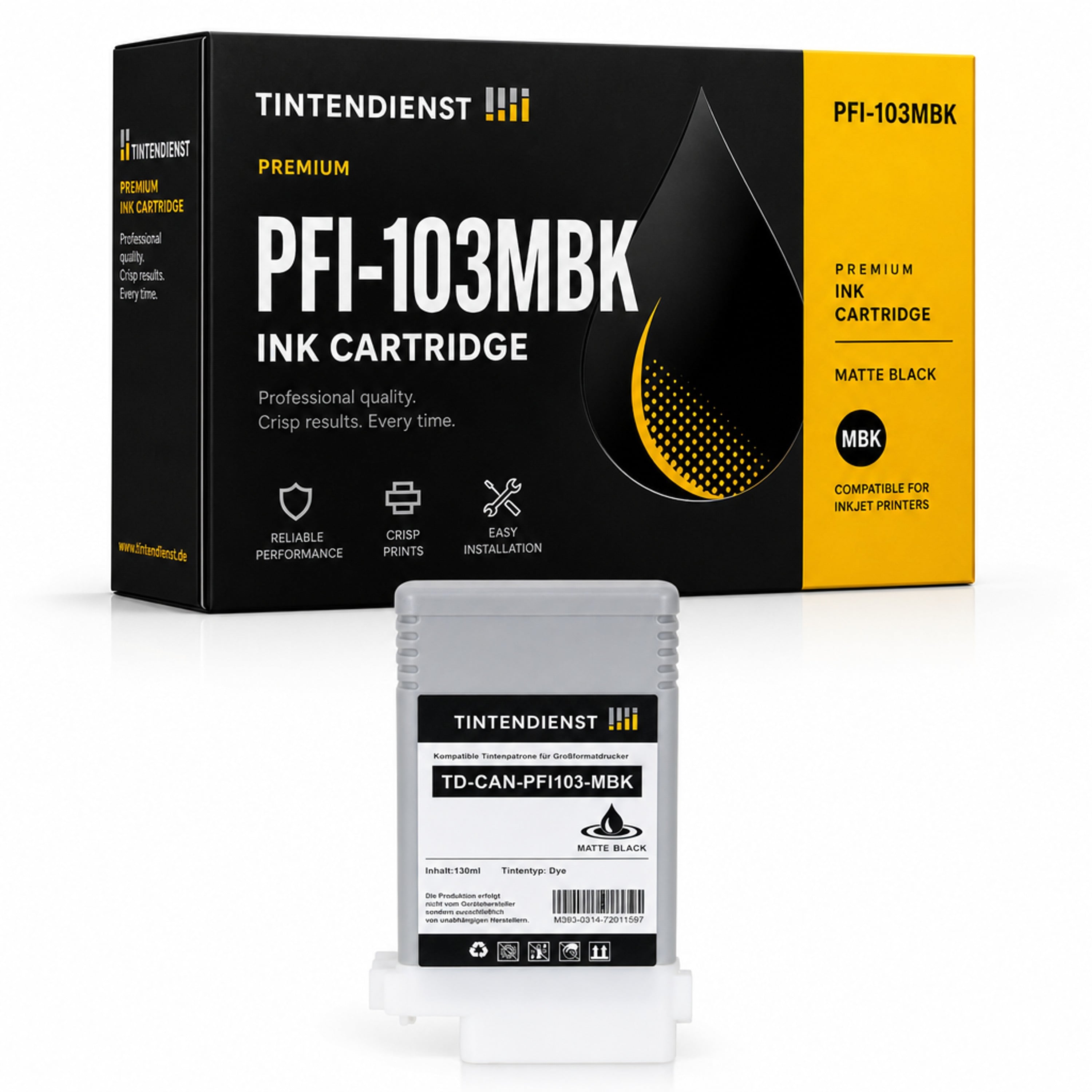 Druckerpatrone kompatibel zu Canon PFI-103MBK, matt schwarz