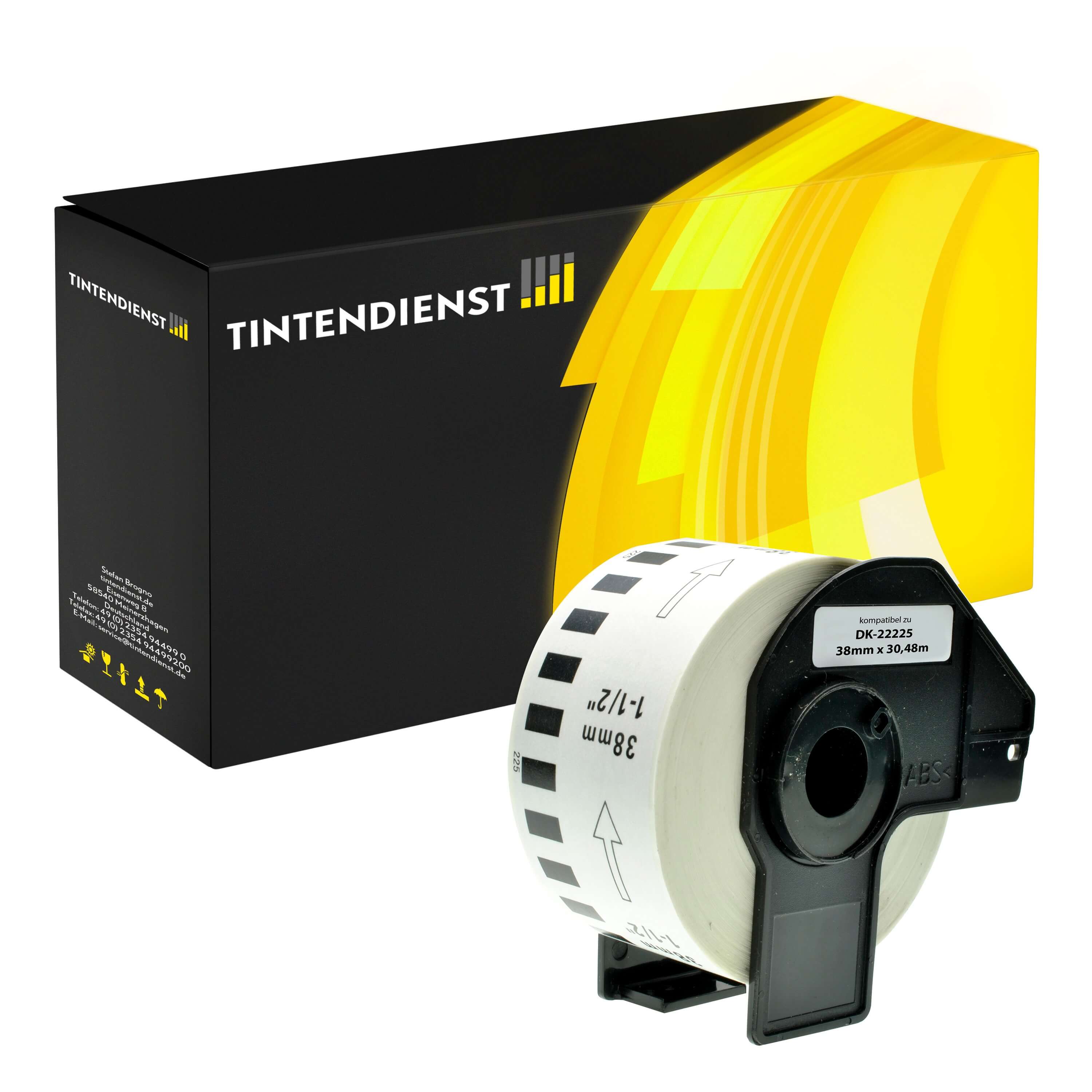 Tintendienst Etiketten Brother DK22225 38mm x 30,48m