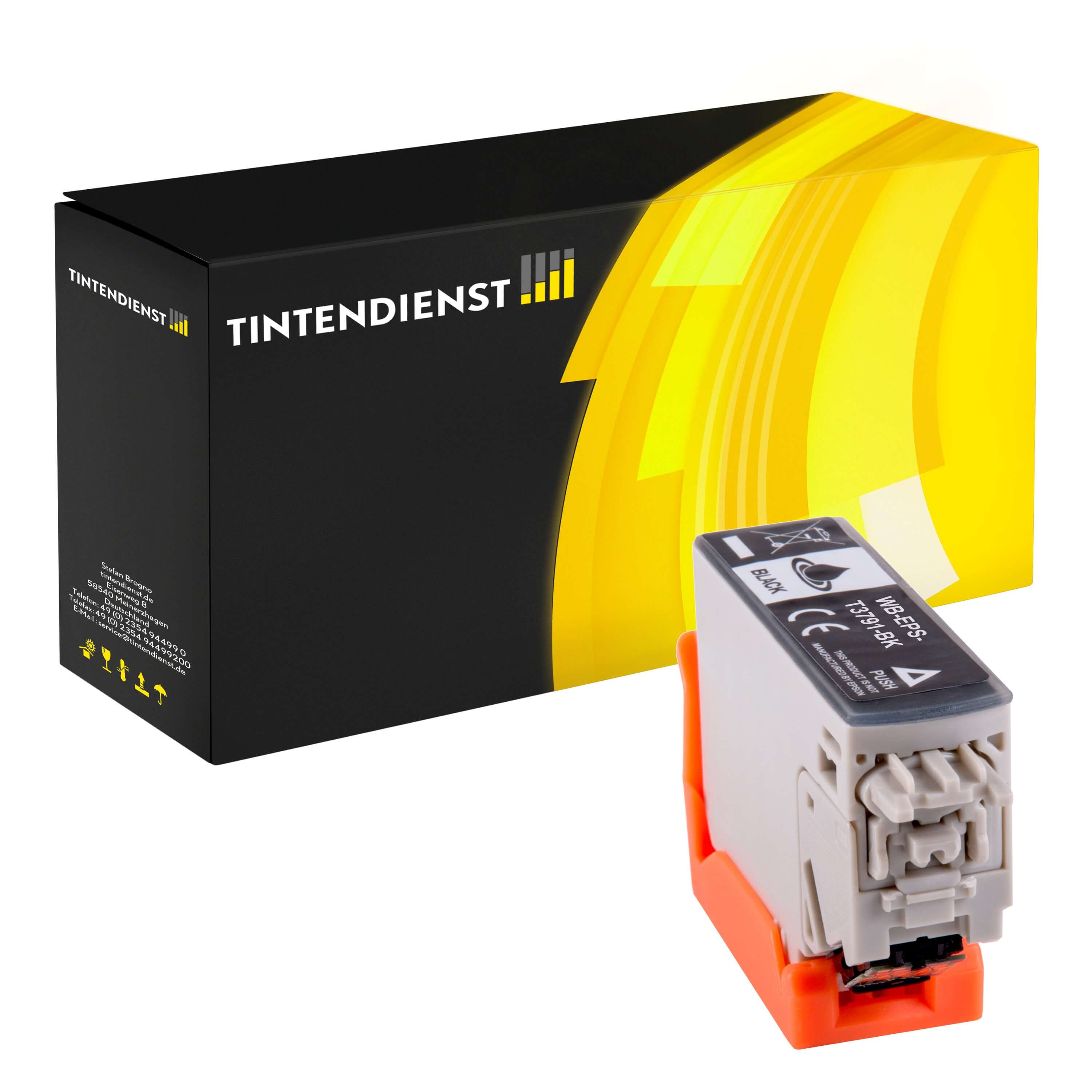 Tintendienst kompatibel für Epson Tintenpatrone C13T37914010 / 378XL Schwarz [XL Füllmenge]